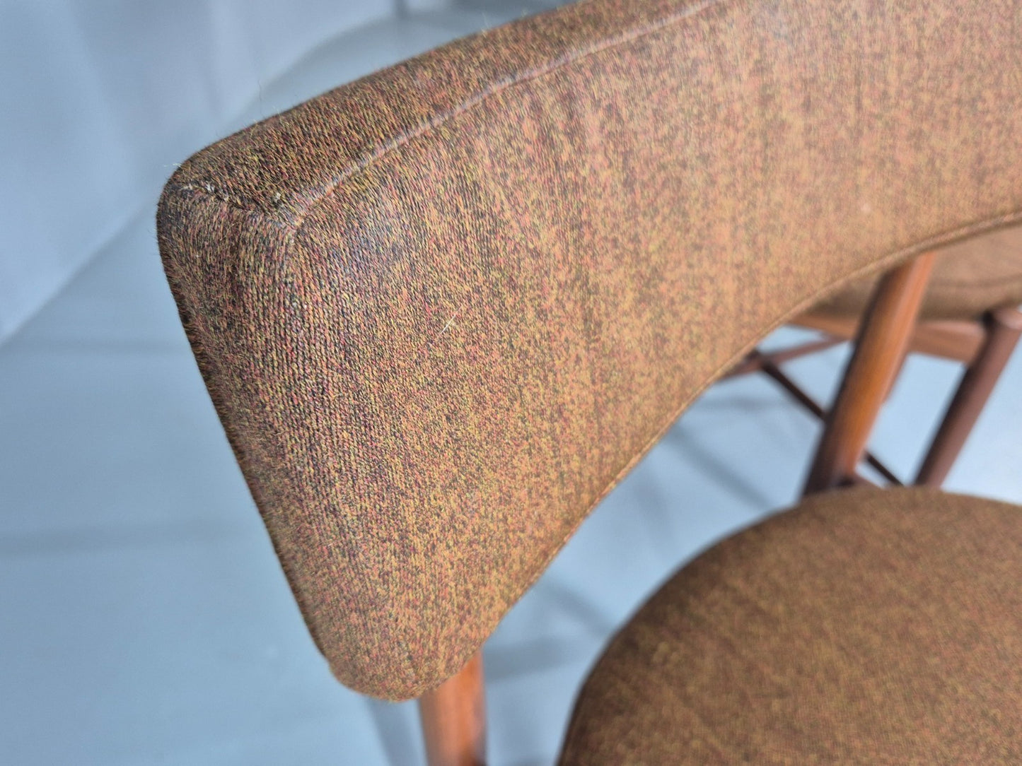 6 G Plan Round Seat Dining Chairs 1970s Retro MCM Original Fabric EB11613 MDIN15