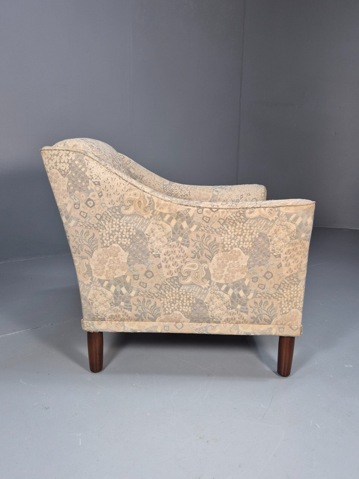 Vintage Danish Lounge Chair Abstract Floral 1980s Material Retro EB09600 MNOR - UKDK FURNITURE