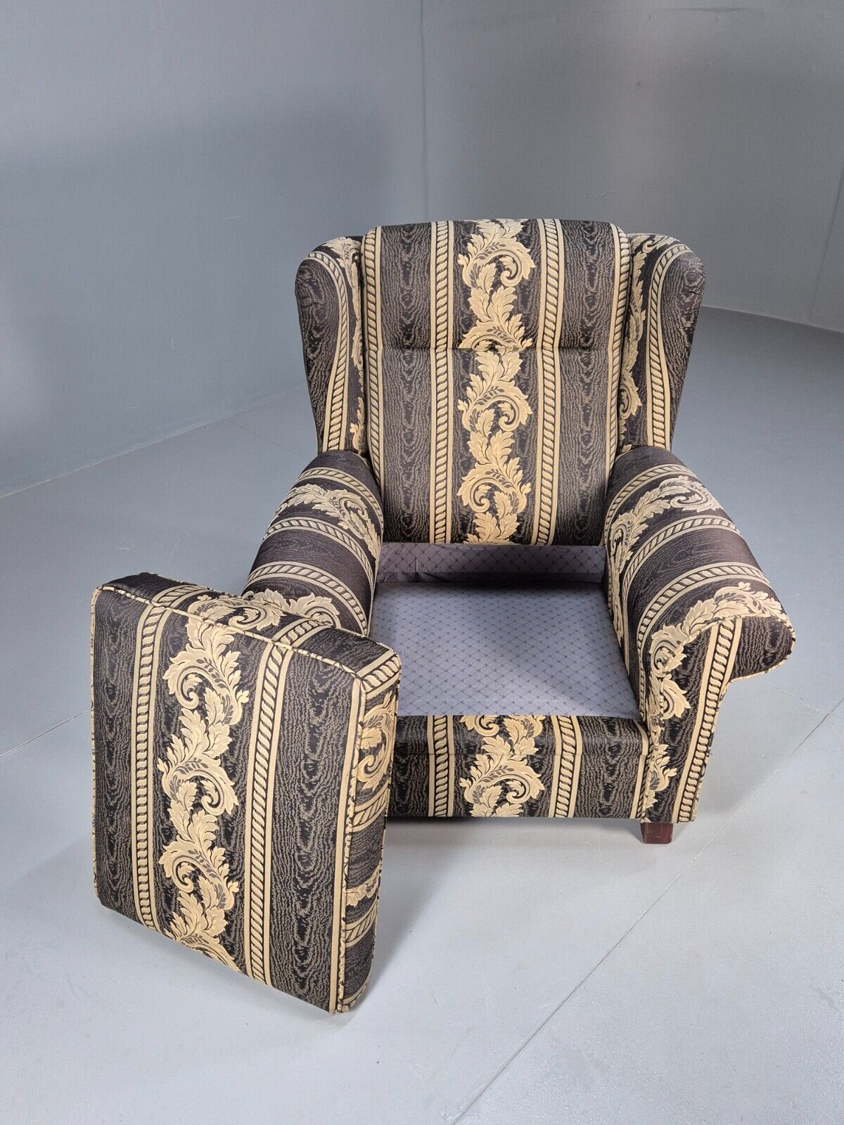 Vintage Danish Lounge Chair Classical Blue Upholstery Retro 1980s EB8990 VCLO - UKDK FURNITURE