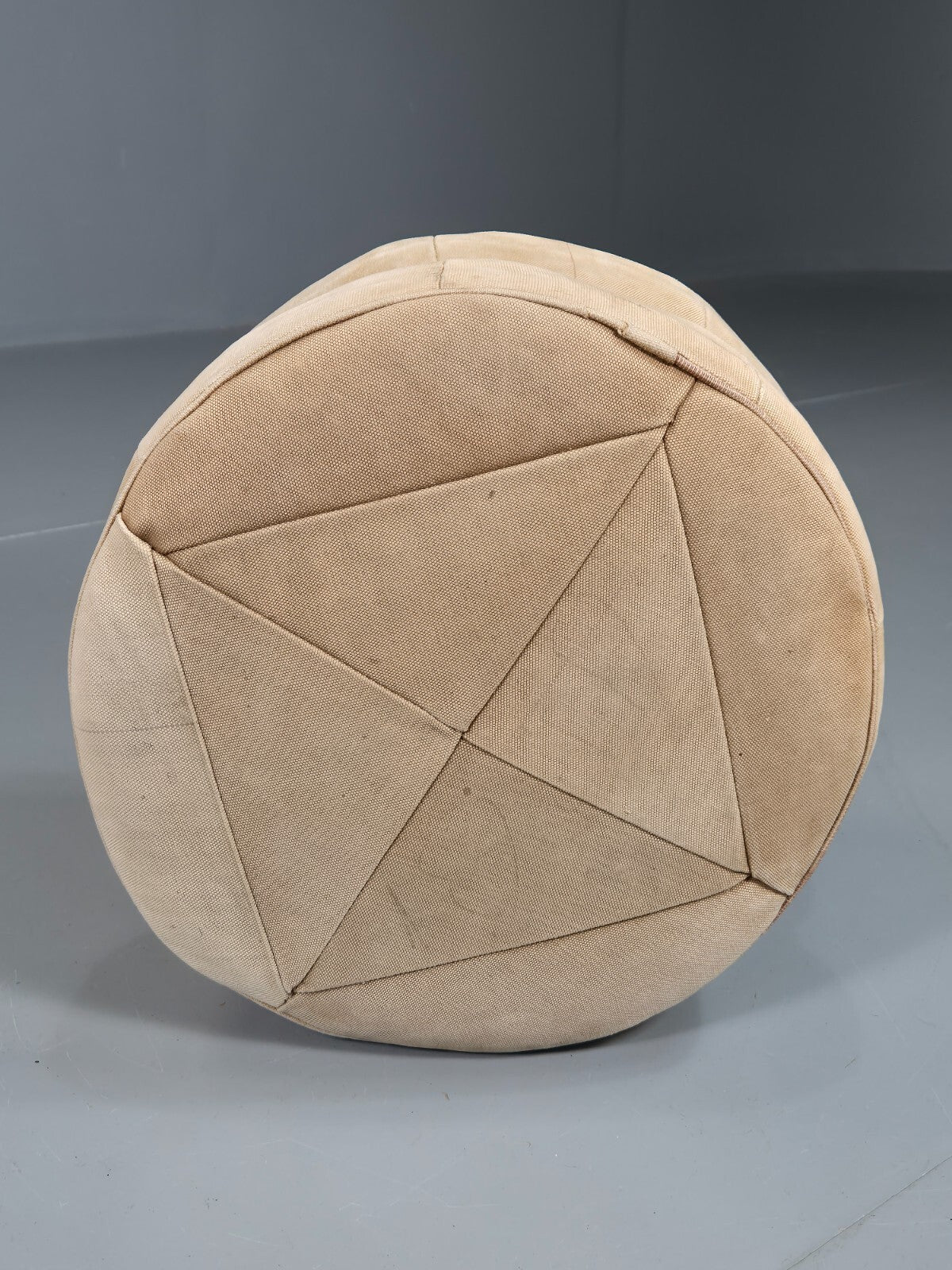 Vintage Leather Footstool Pouffe Suede 1960s Retro EB7584 MFOO - UKDK FURNITURE