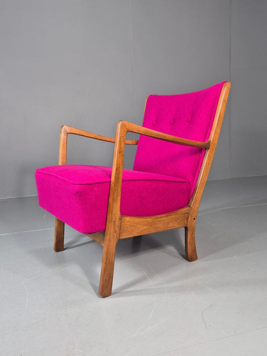 Vintage Mid Century Lounge Chair 1950s Swedish New Upholstery EB11776 MNOR1