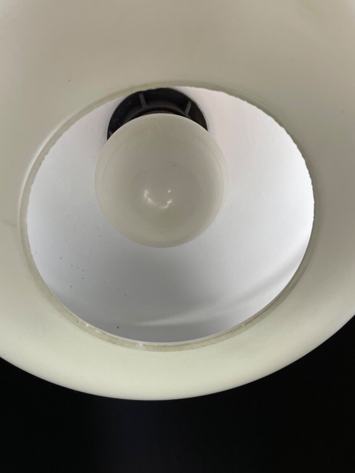 Danish Opaline Glass with Red and White Plastic Pendent Light, Retro EB5096 LCLC - UKDK FURNITURE