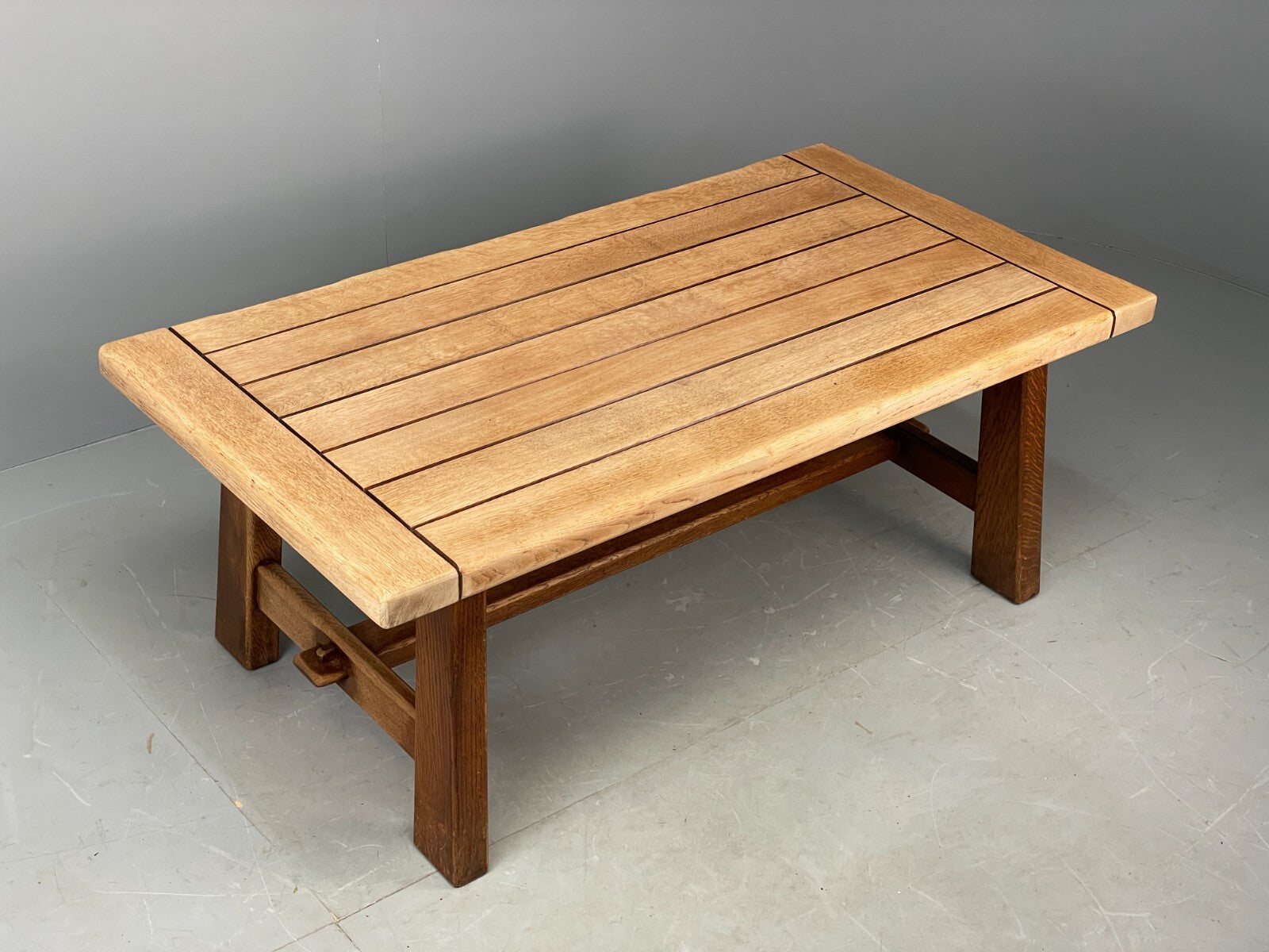 Vintage Scandinavian Large Oak Coffee Table Arts & Crafts Style EB7839 MWOO - UKDK FURNITURE