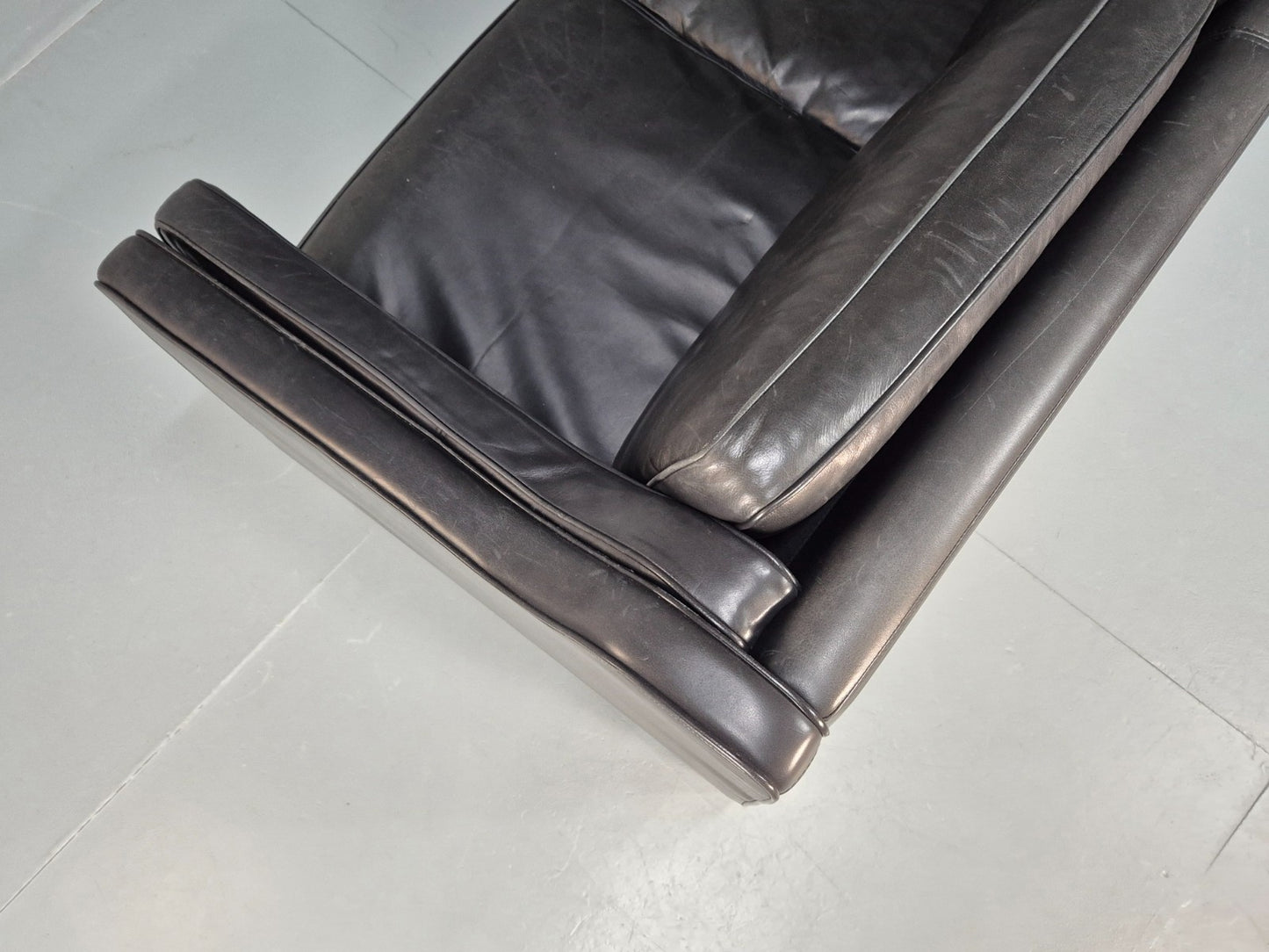 Vintage Stouby Eva Two Seater Sofa Black Leather Mogensen 1980 EB10111 M2SS16