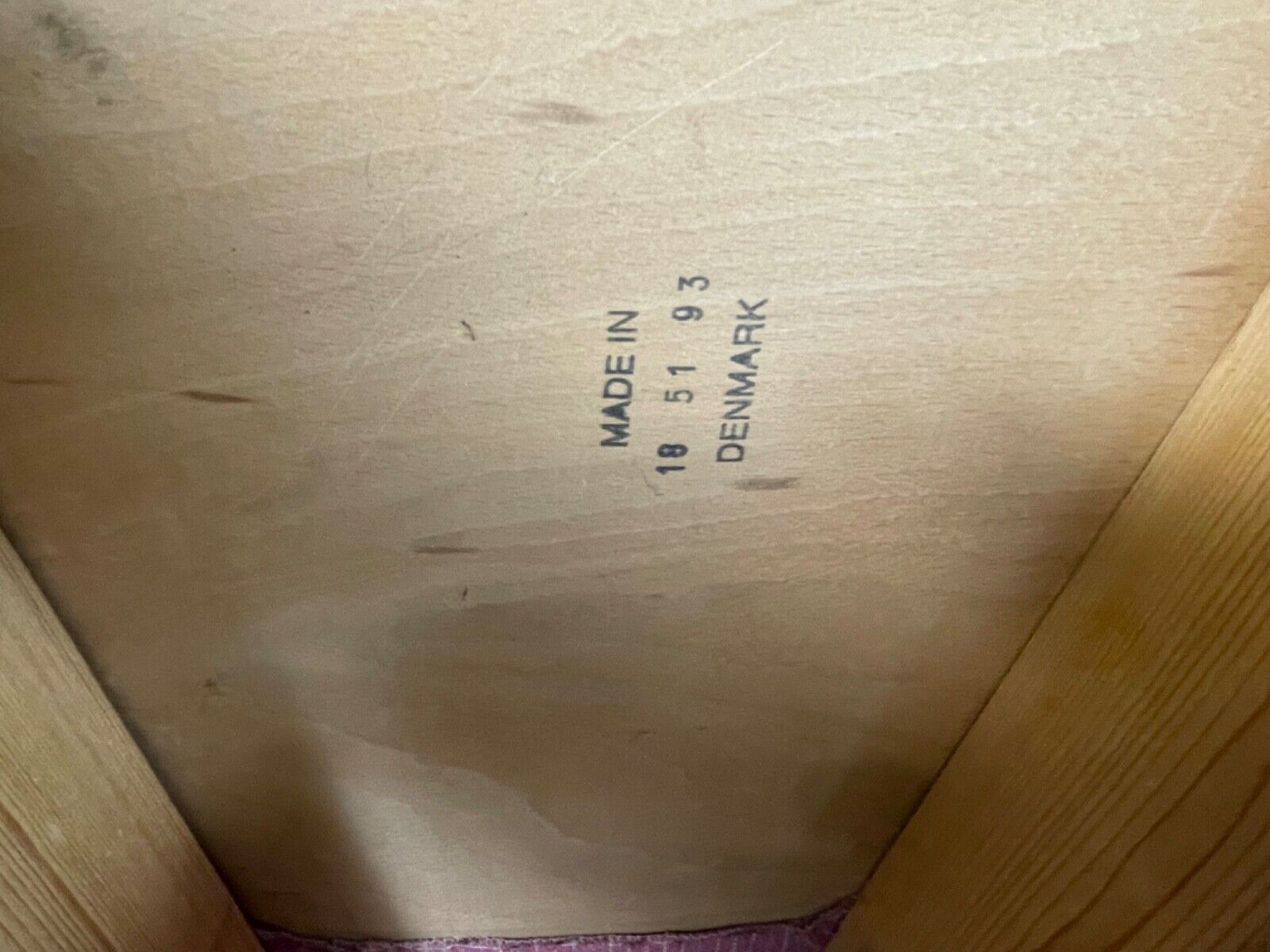 3 Danish 1980s Pine & Pink Fabric Dining Chairs Retro Post Modern EB4798 MDIN - UKDK FURNITURE