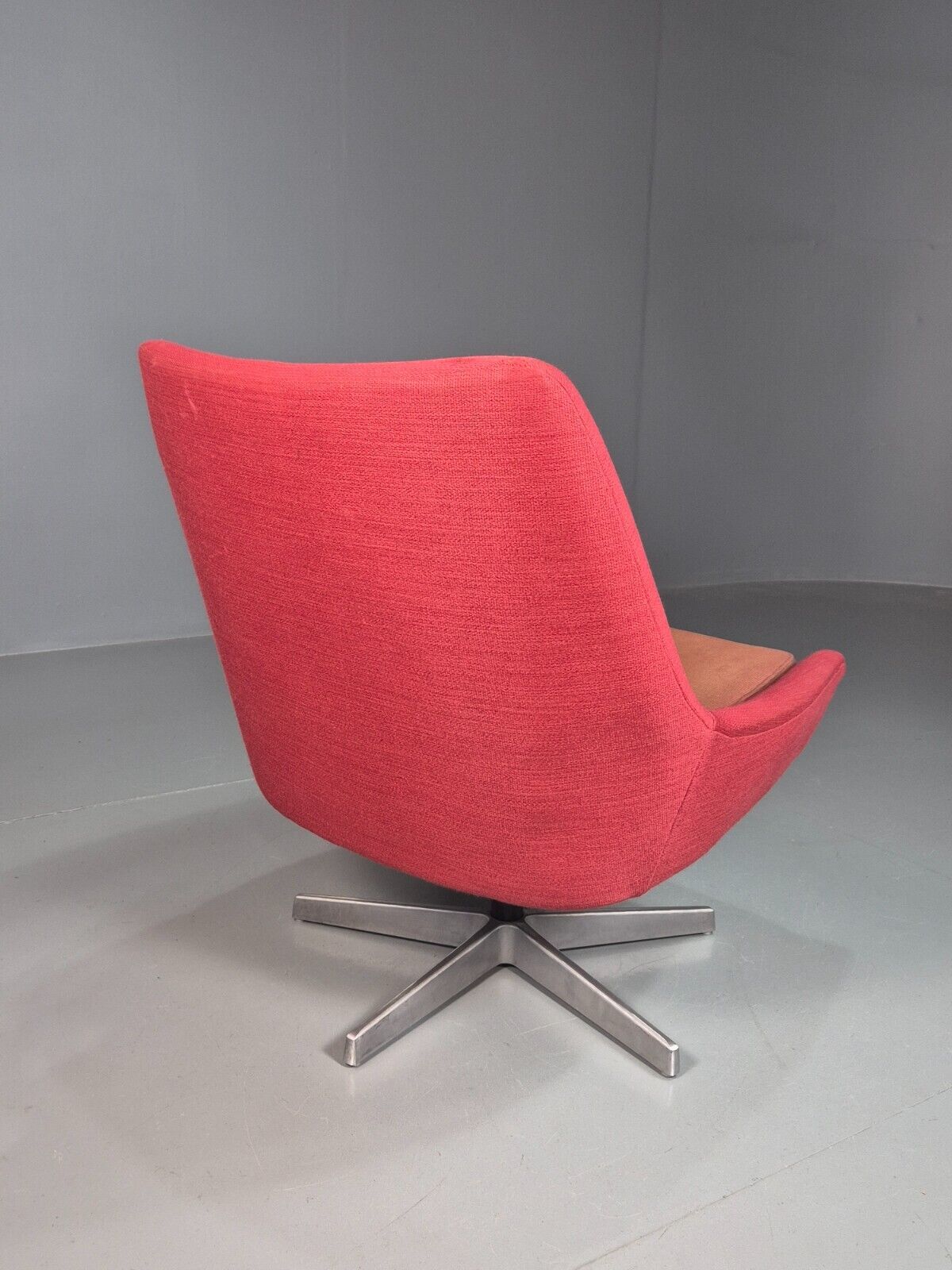 Vintage Swedish Swivel Chair Red Wool Ihreborn 1970s Retro EB7899 MSWI - UKDK FURNITURE