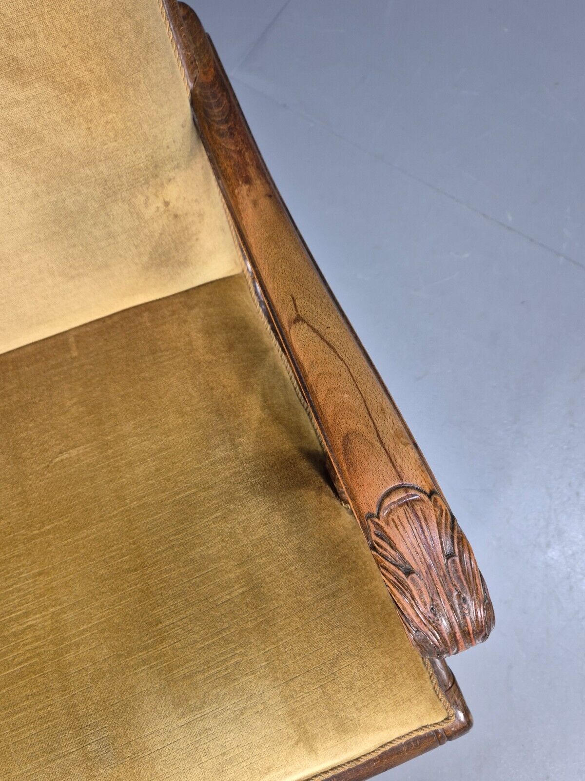 Vintage Danish Rocking Chair Beech and Gold Velour 1940s Retro EB9054 VCLO - UKDK FURNITURE