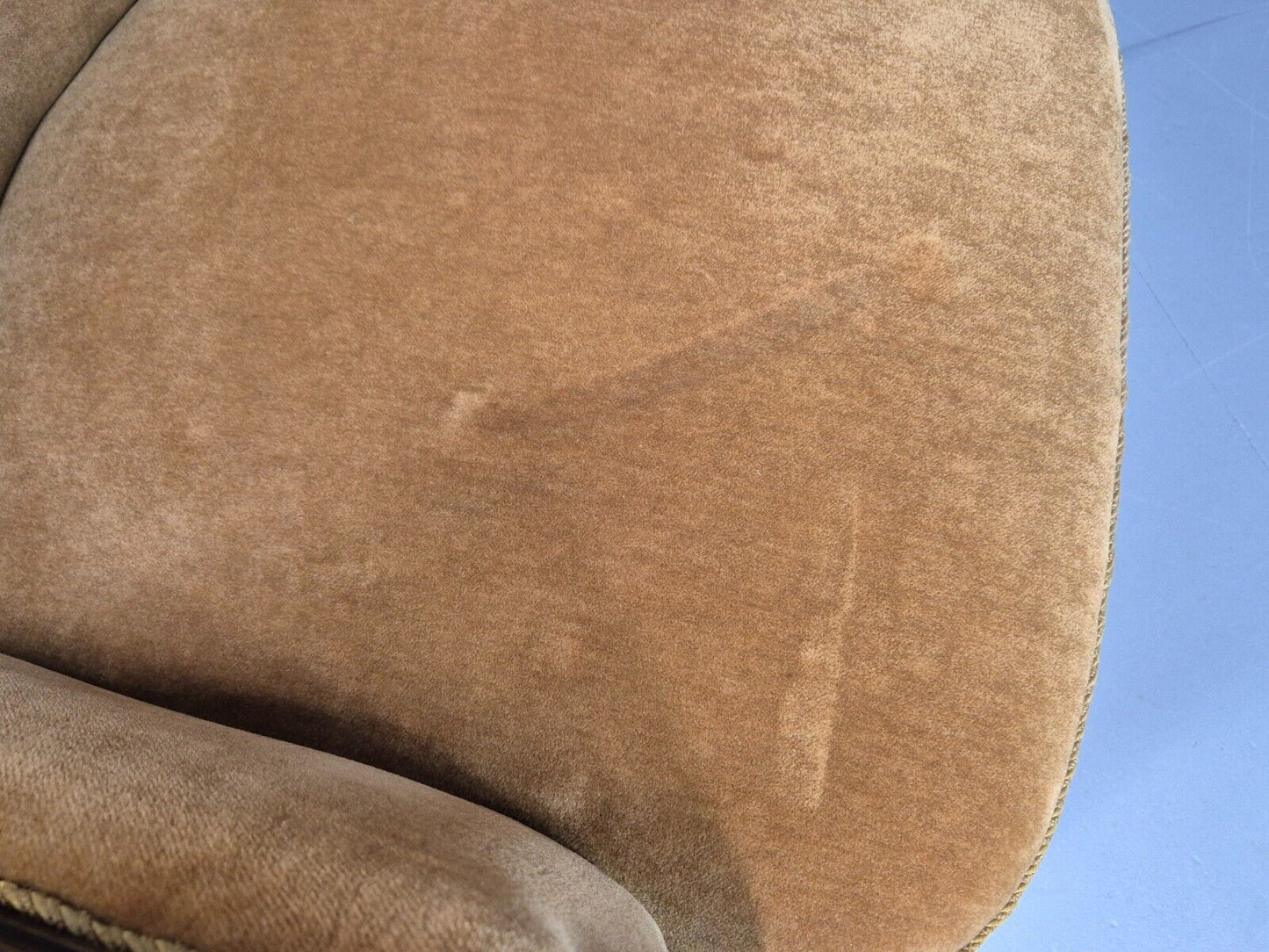 2 Vintage Danish Antique Chairs Gold Velour 1930s Carved Wood EB8969 VCLO - UKDK FURNITURE