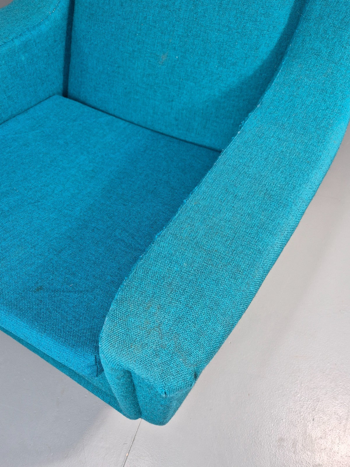 Vintage Swedish Lounge Chair 1960s Retro Dux Mid Century Blue Wool EB11104 MNOR21