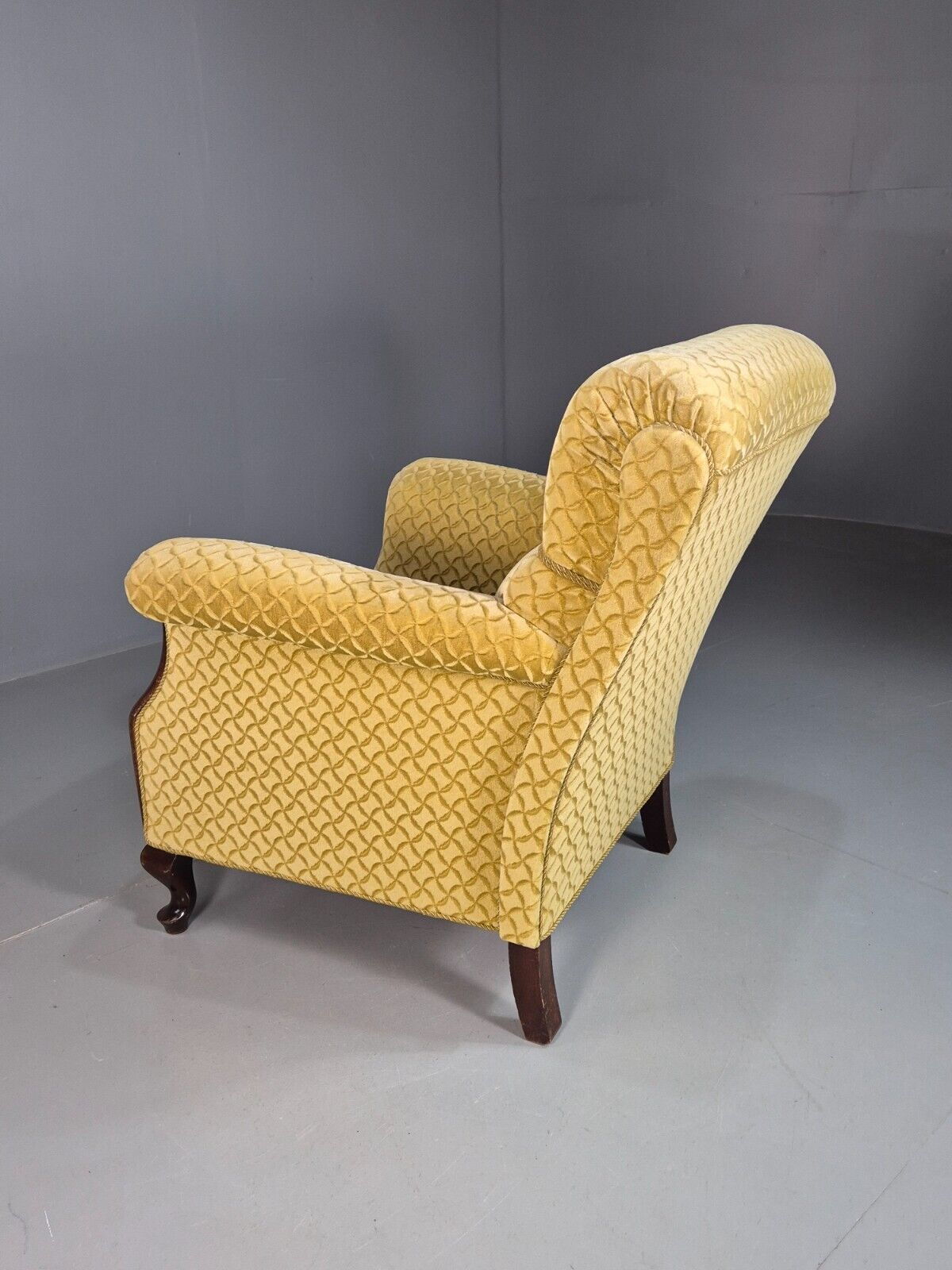 Vintage Danish Lounge Chair Gold Moquette Art Deco 1930s Antique EB8223 VCLO - UKDK FURNITURE