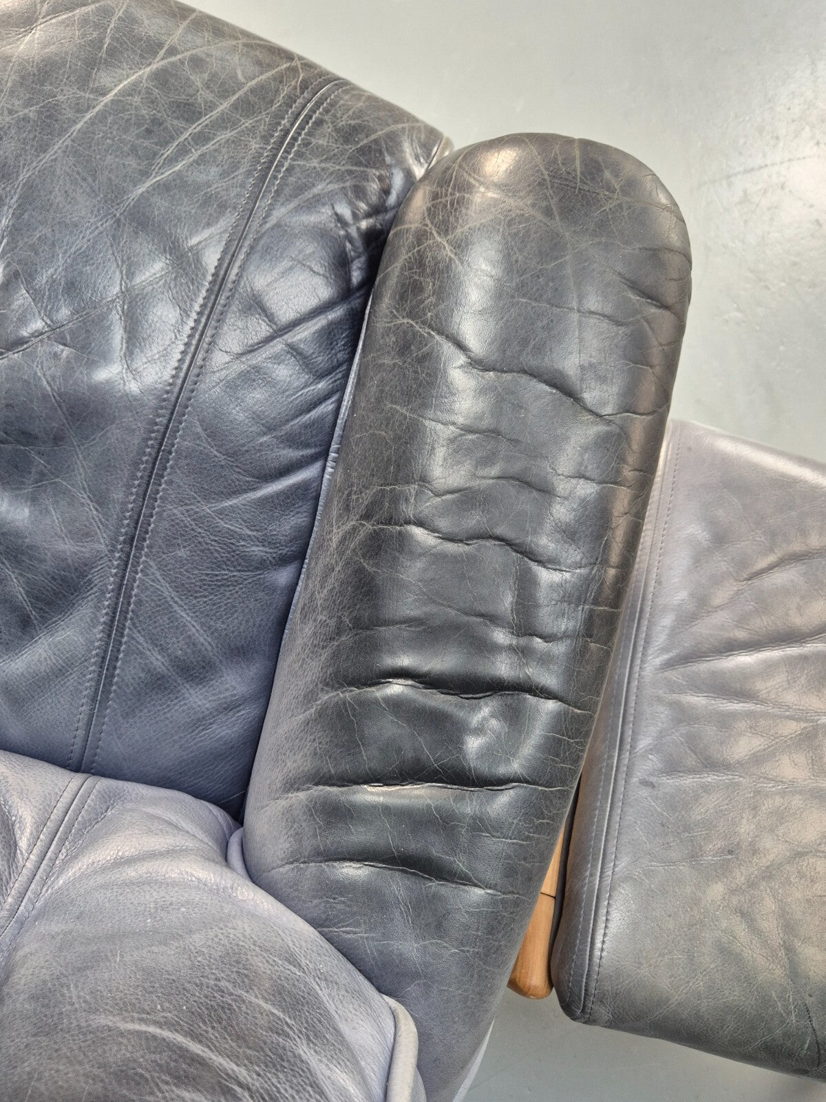 Mogens Hansen Leather Chair and Footstool Vintage Danish Design 1990 EB9270 MNOR - UKDK FURNITURE