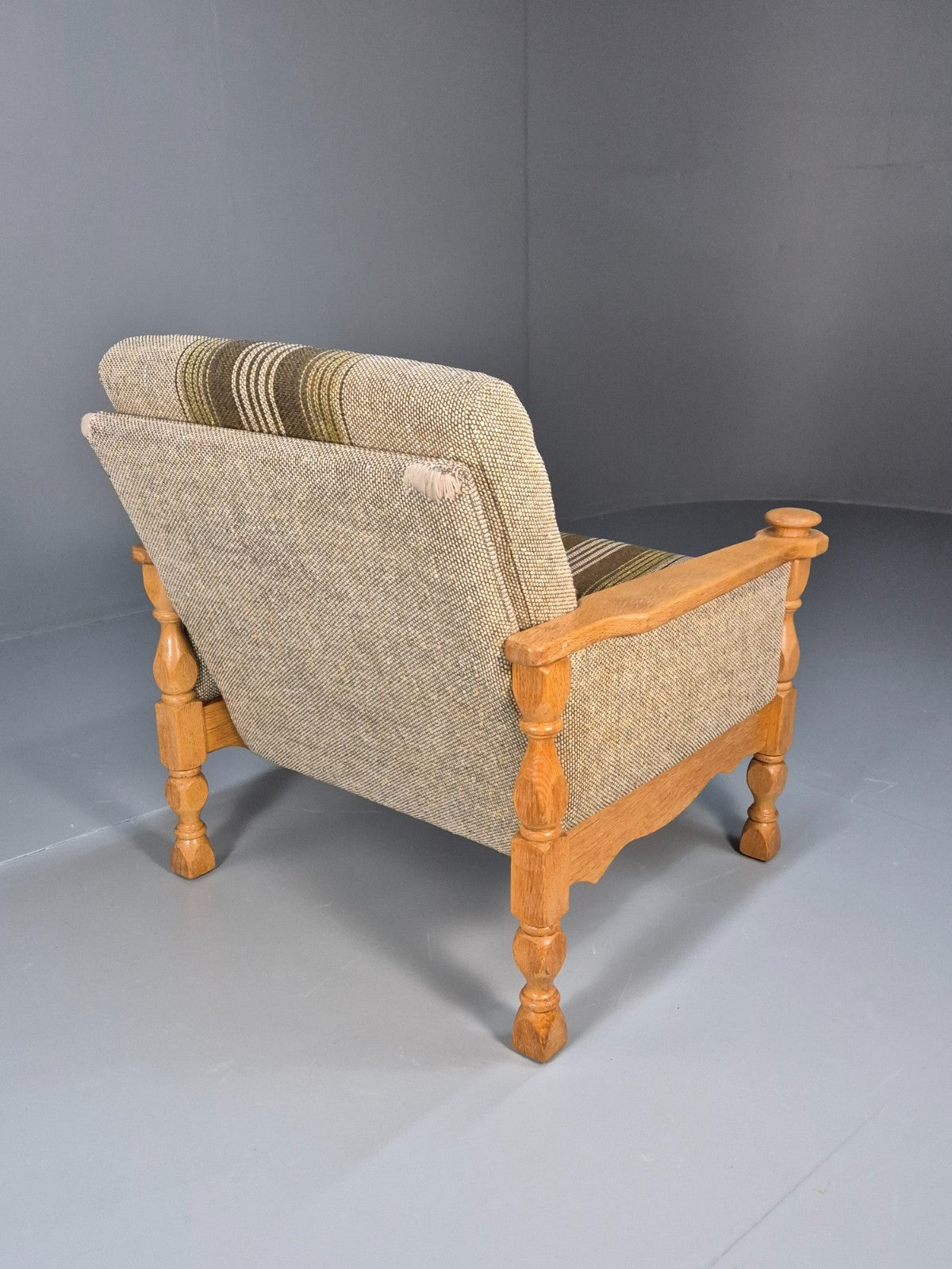 Vintage Danish Kjaernulf Style Oak and Wool Lounge Chair 1970s EB9714 MNOR - UKDK FURNITURE