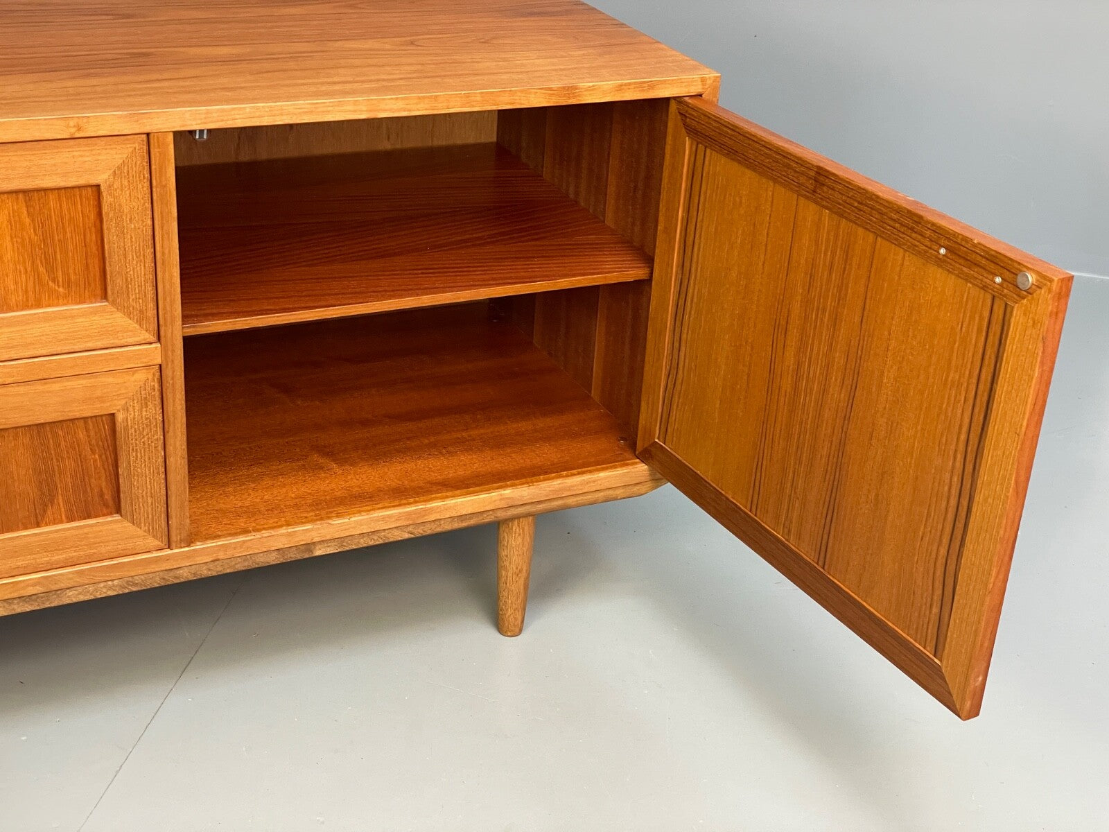Vintage Danish Teak Sideboard By Omann Jun Drawers Shelving Retro EB9815 MWOO - UKDK FURNITURE