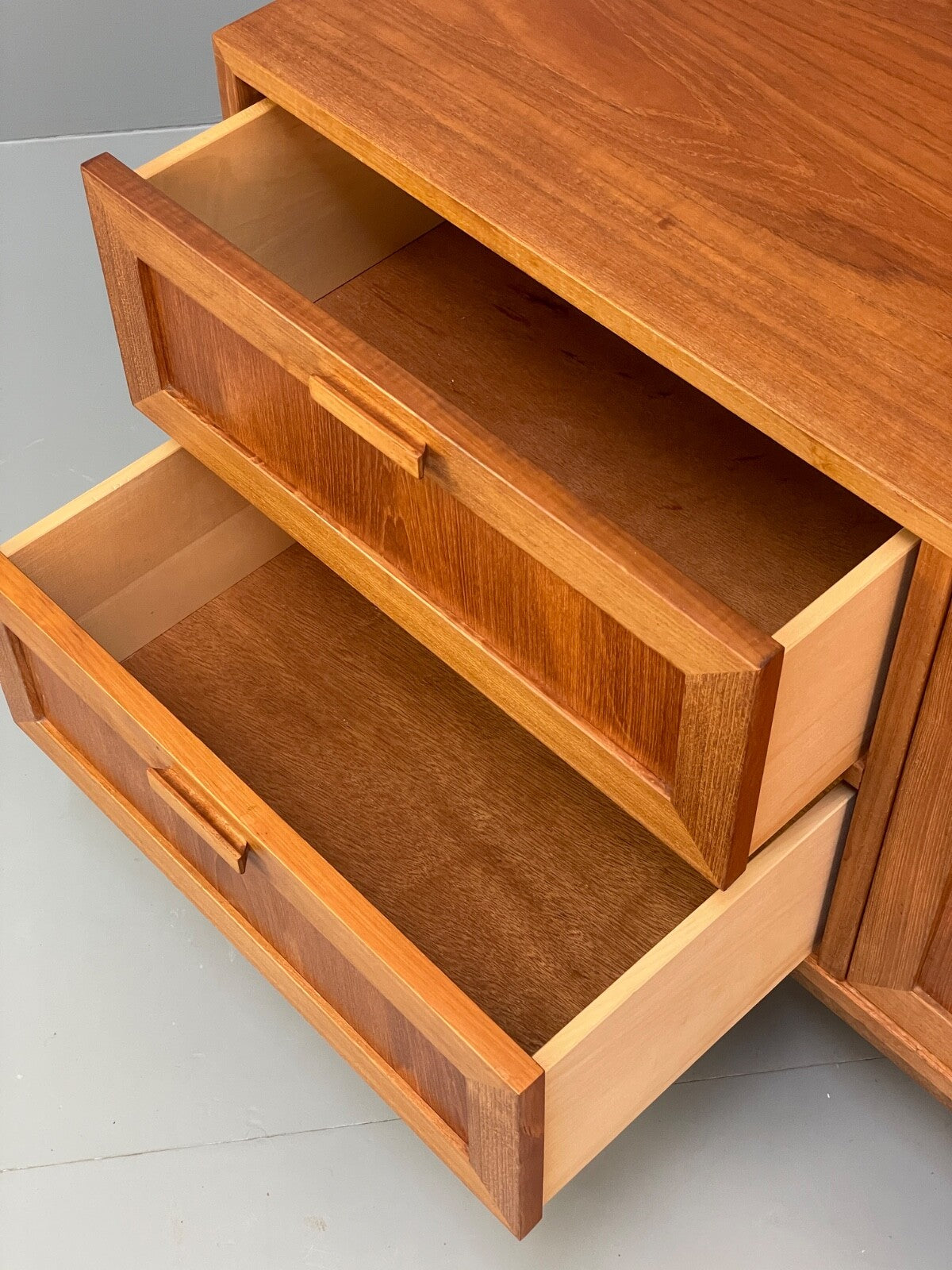 Vintage Danish Teak Sideboard By Omann Jun Drawers Shelving Retro EB9815 MWOO - UKDK FURNITURE