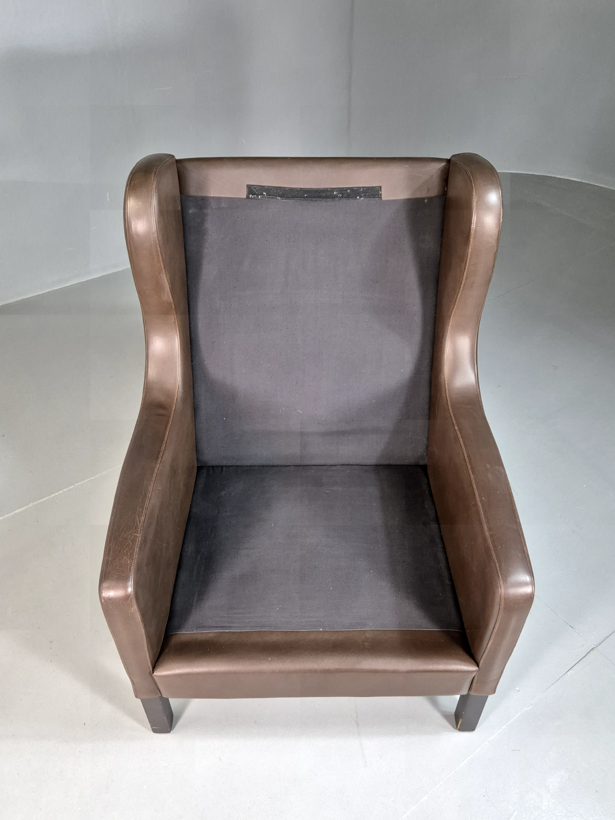 Vintage Danish Wingback Lounge Chair Brown Leather Mogensen Retro EB7211 MNOR - UKDK FURNITURE