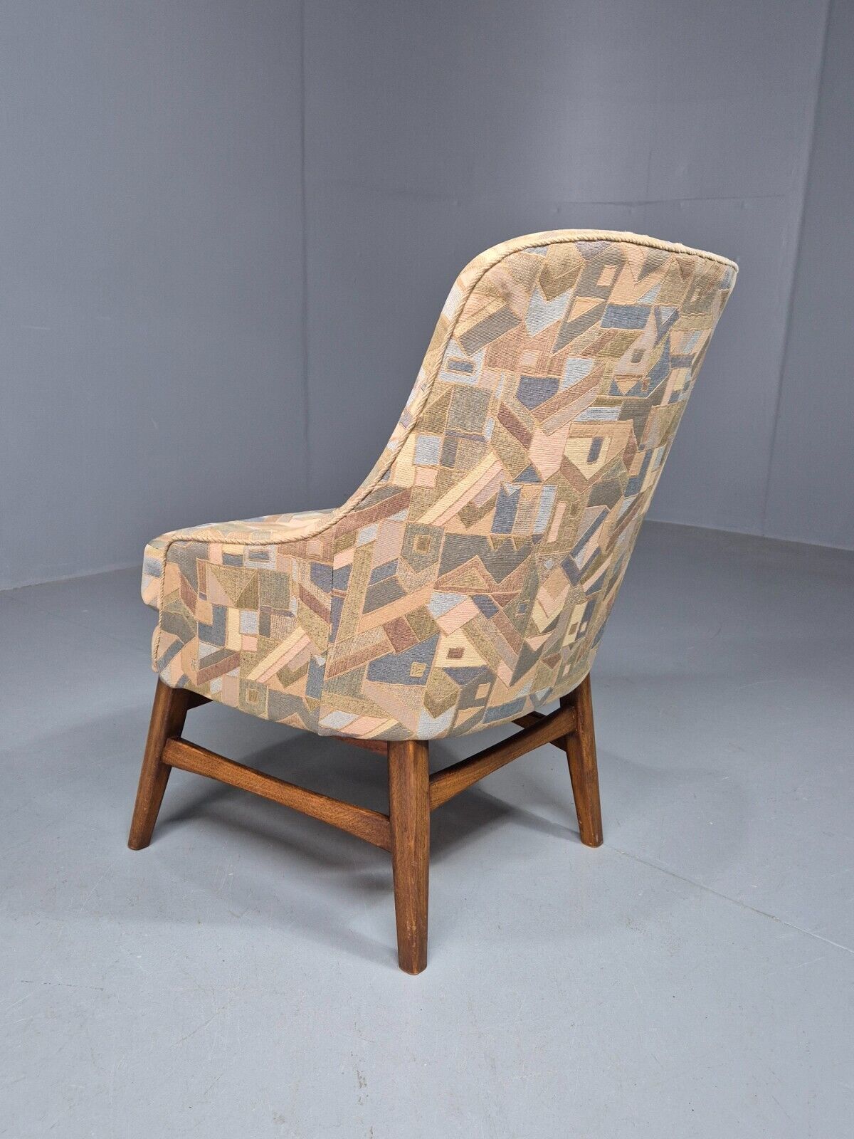 Vintage Danish Lounge Chair Multi Coloured Curved Retro 1950s MCM EB8253 MNOR - UKDK FURNITURE