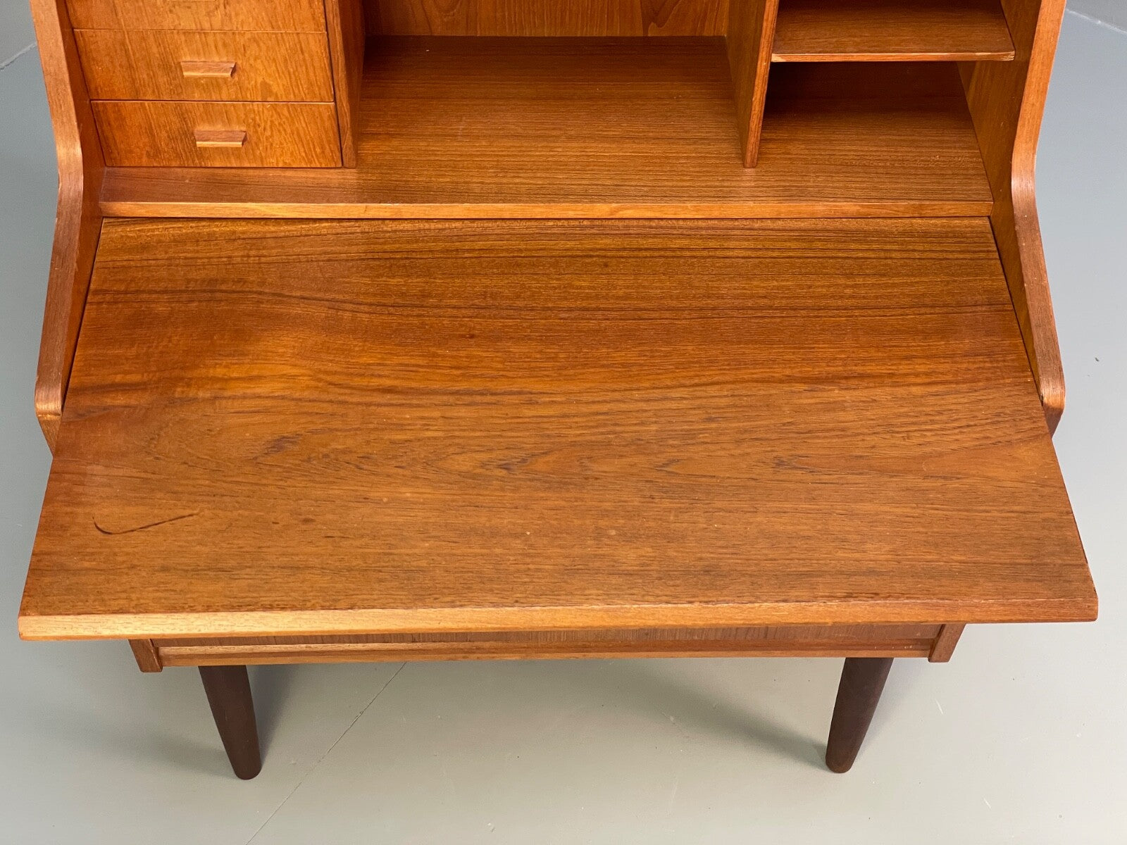 Vintage Teak Writing Desk Danish Mid Century Drawers Bureau EB8809 MWOO - UKDK FURNITURE