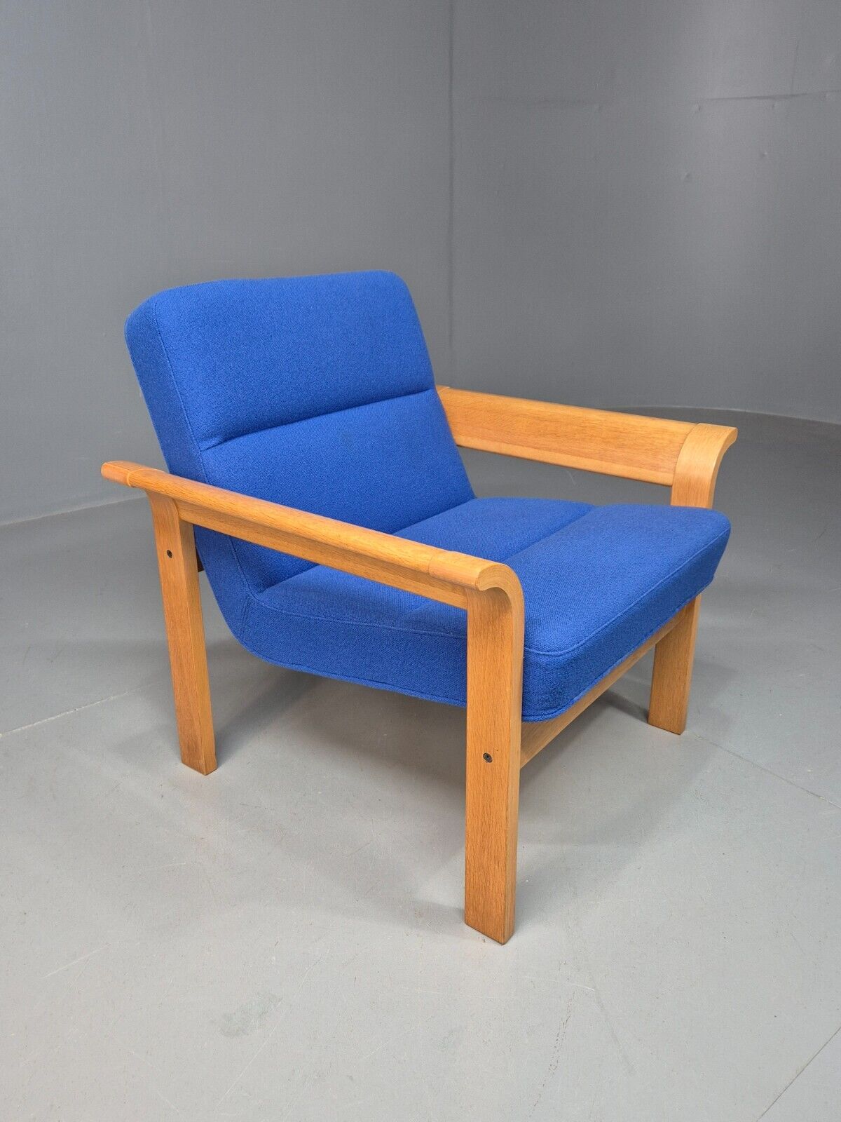 Vintage Danish Lounge Chair Blue Bentwood Magnus Olesen Retro 1970s EB8285 MNOR - UKDK FURNITURE