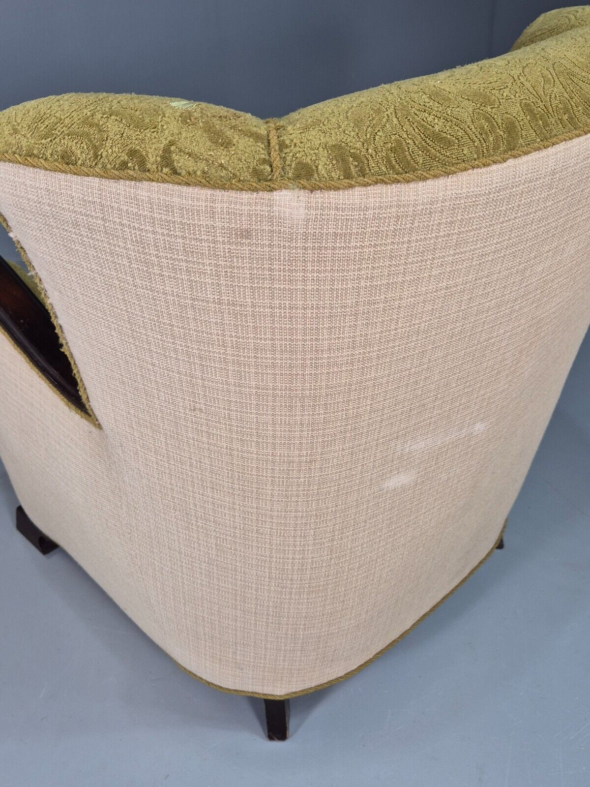 Vintage Danish Lounge Chairs Green and Cream Shell Back 1940s Deco EB7658 VCLO - UKDK FURNITURE