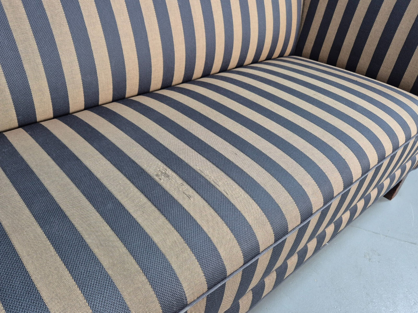 Vintage Danish 1950s Striped Sofa Mid Century Modern Shape Retro EB9559 M3SS - UKDK FURNITURE