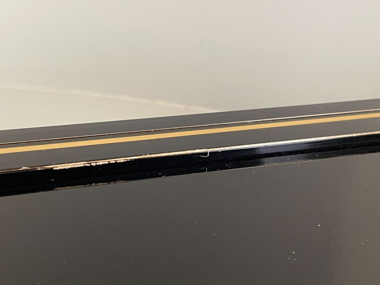 Vintage 1970s Coffee Table Pierre Vandel Black Gold Glass 1970s EB11812 MWOO18