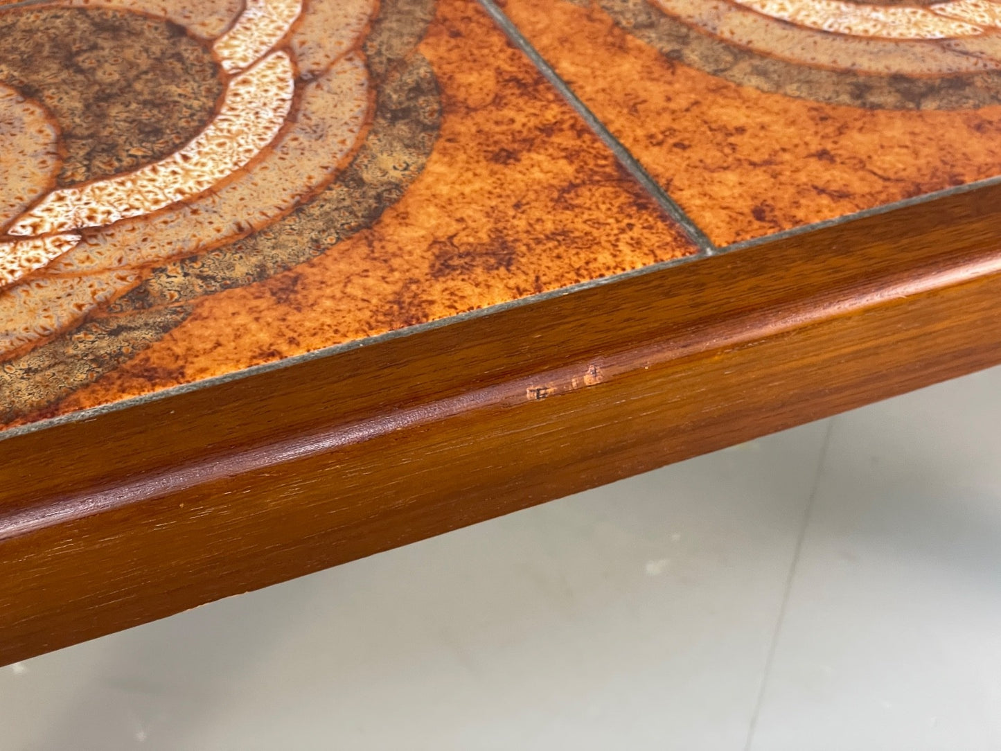 Vintage 1970s Tile Topped Teak Coffee Table Danish Retro Design EB9833 MWOO - UKDK FURNITURE