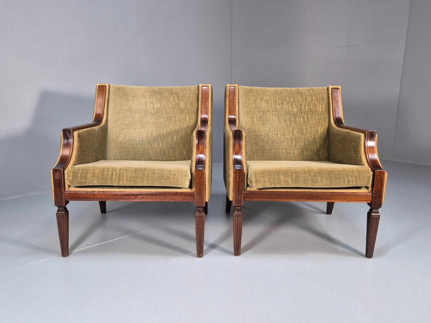 2 Vintage Danish Classical Lounge Chairs 1960s Retro Georgian Style EB9655 VCLO - UKDK FURNITURE