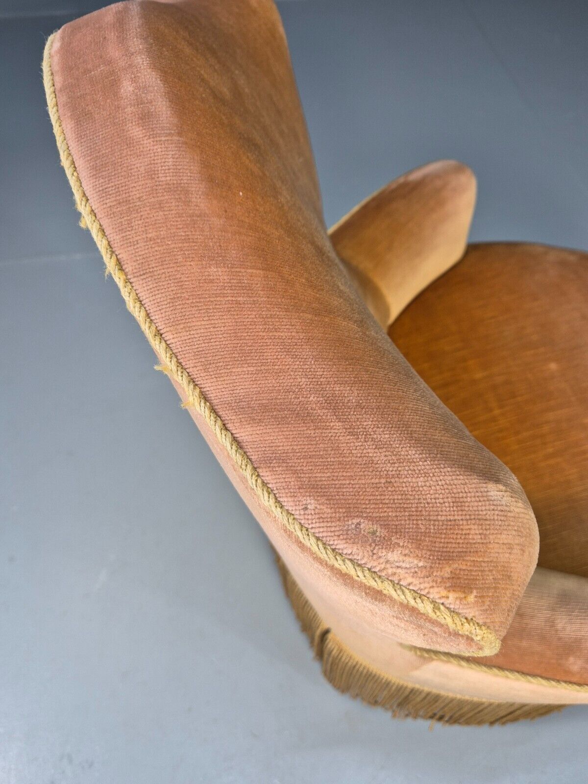 Vintage Danish Lounge Chair Gold Velour 1930s Boudoir Suite EB9136 VCLO - UKDK FURNITURE