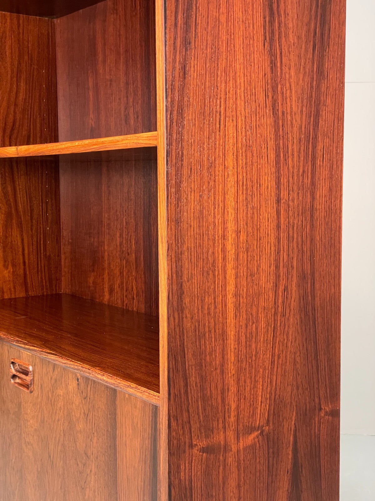 Vintage Danish Bookcase Shelving Unit With Drop Door Drinks Cabinet EB8815 MWOO - UKDK FURNITURE