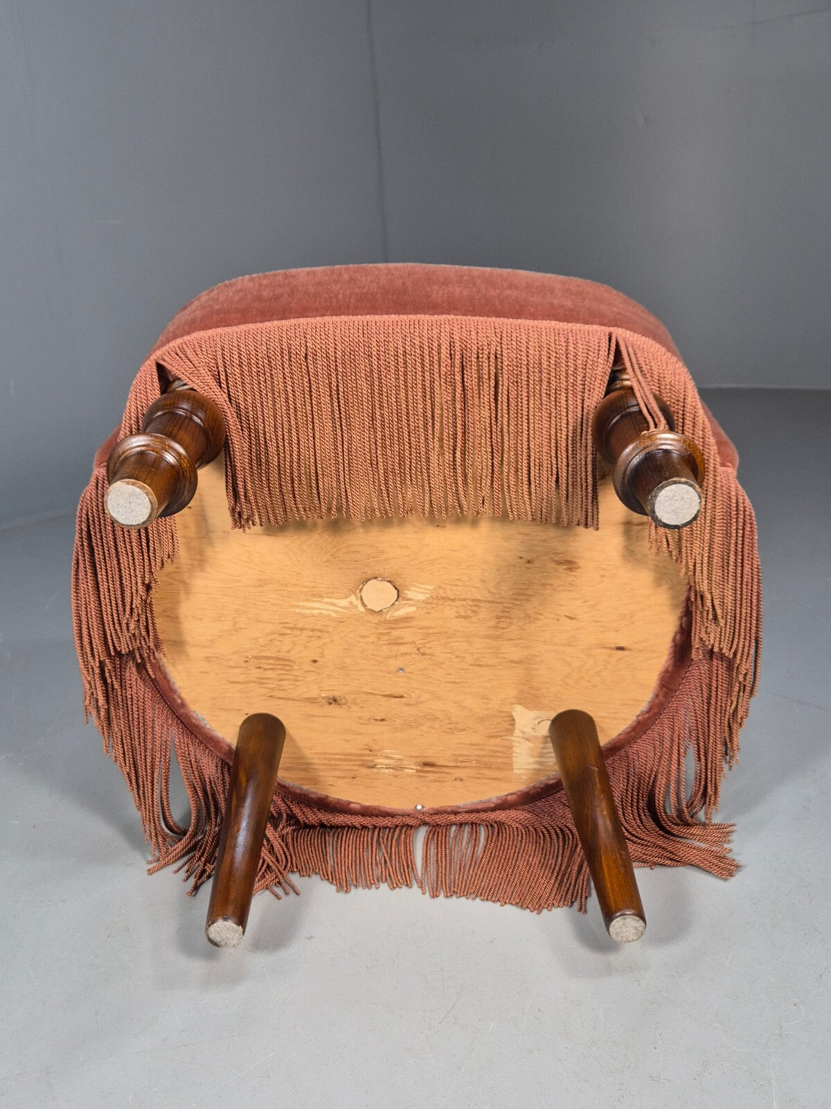 Vintage Pink Art Deco Tub Chair Danish 1930s Tassels EB9619 VCLO - UKDK FURNITURE