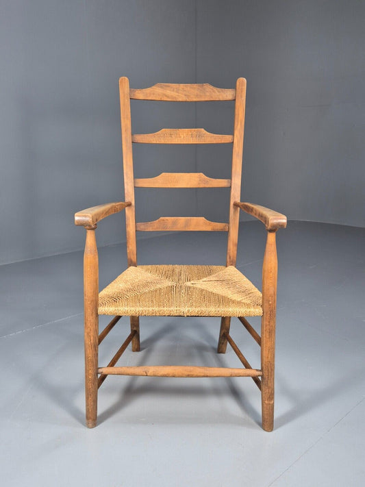 Vintage Danish Ladder Back Chair With Seagrass Seat EB8870 VBER - UKDK FURNITURE