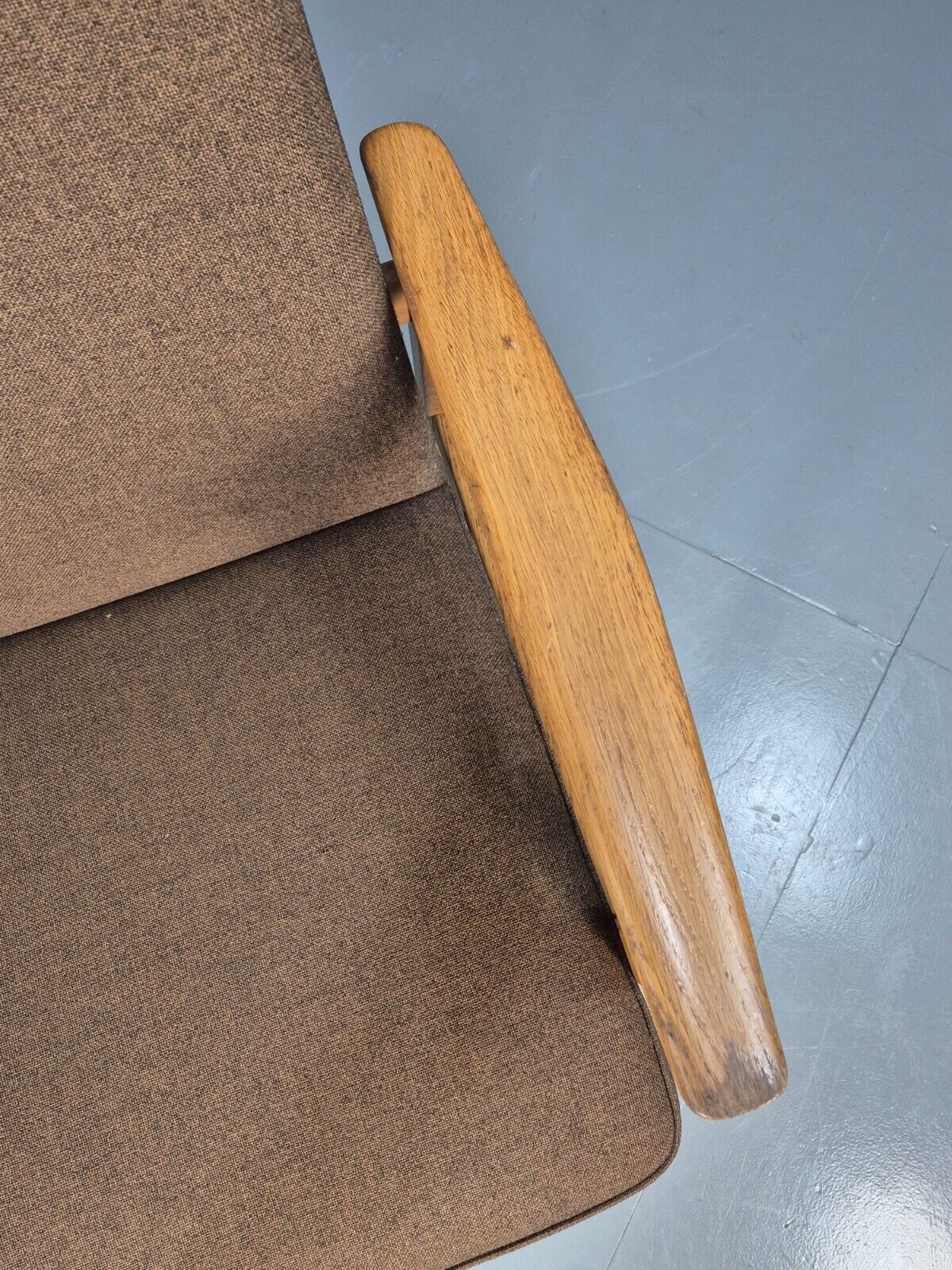 Vintage Danish Elbow Chair Green Wool Oak Frame Hong Stolefabrik MCM EB8485 MDIN - UKDK FURNITURE