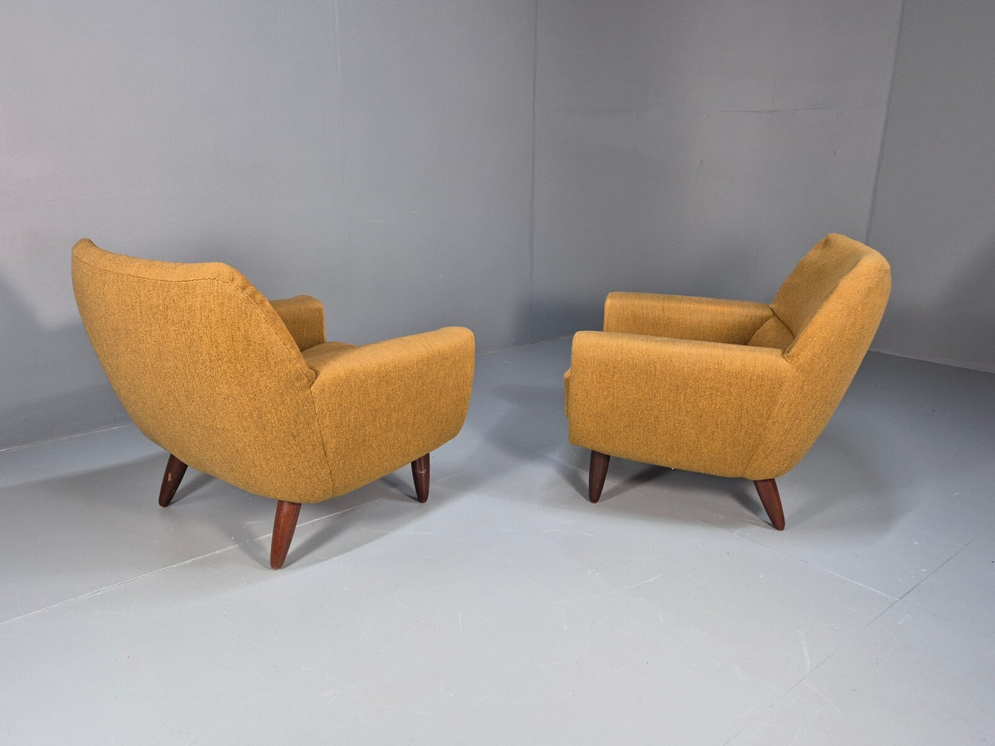 2 Vintage Danish 1960s Lounge Chairs Thams Reupholstery 1960s MCM EB9561 MNOR - UKDK FURNITURE