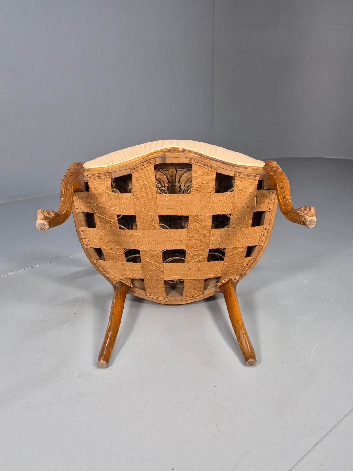 Vintage Armchair Embroidered Floral Pattern Louis XVI Style Beech EB9564 VCLO - UKDK FURNITURE
