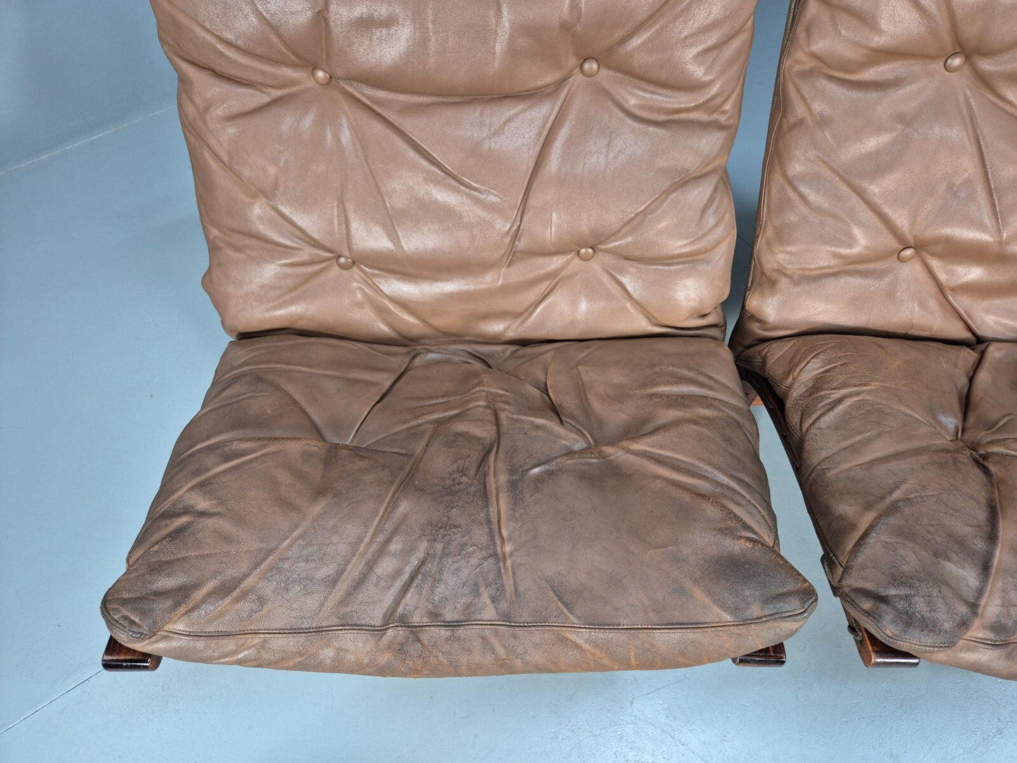 Vintage Brown Leather Bentwood Siesta Chairs Westnofa Ingmar Relling EB9324 MBEN - UKDK FURNITURE