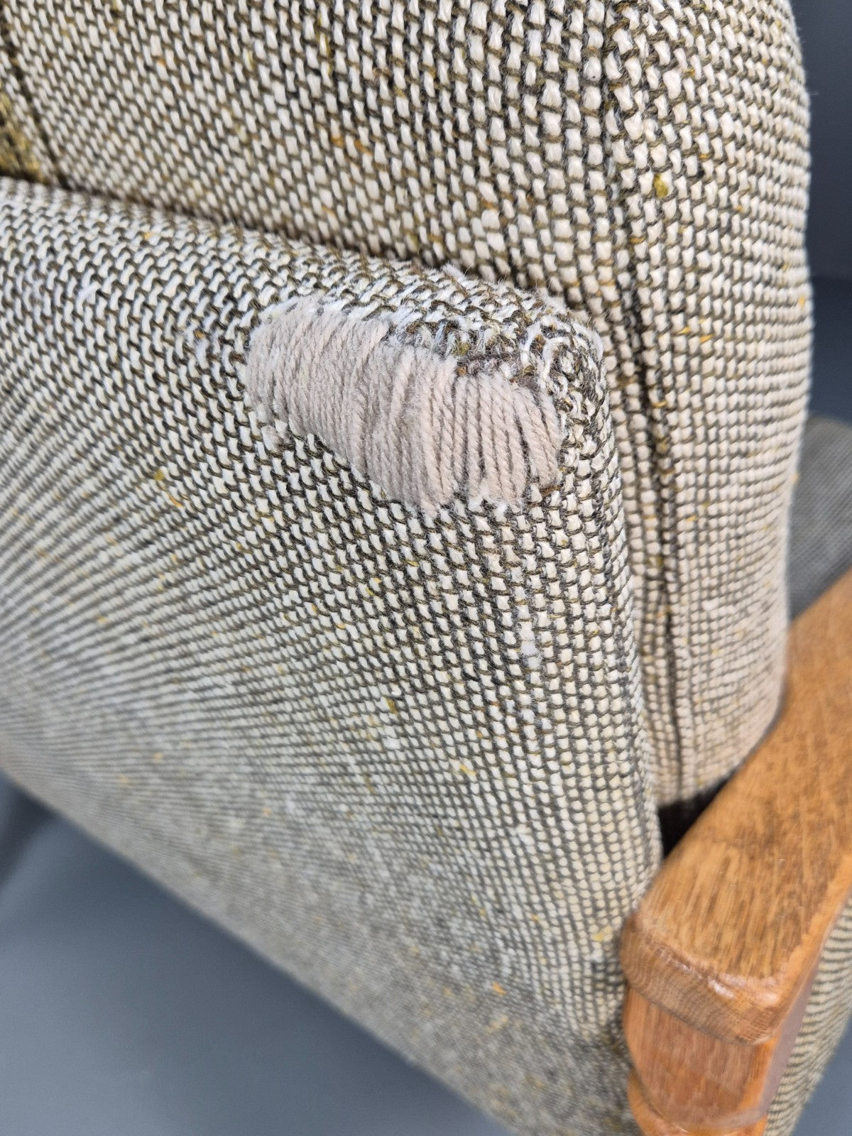 Vintage Danish Kjaernulf Style Oak and Wool Lounge Chair 1970s EB9714 MNOR - UKDK FURNITURE