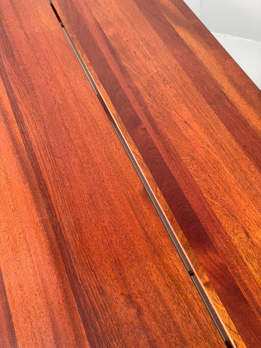 Vintage Rectangular Coffee Table Mahogany 1980s Solid Floating Top EB11180 MWOO1