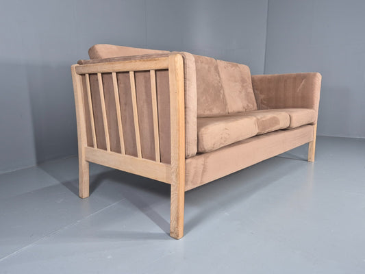 Vintage 3 Seat Sofa Danish Design Faux Suede Upholstery 1980s Retro EB10539 M3SS1