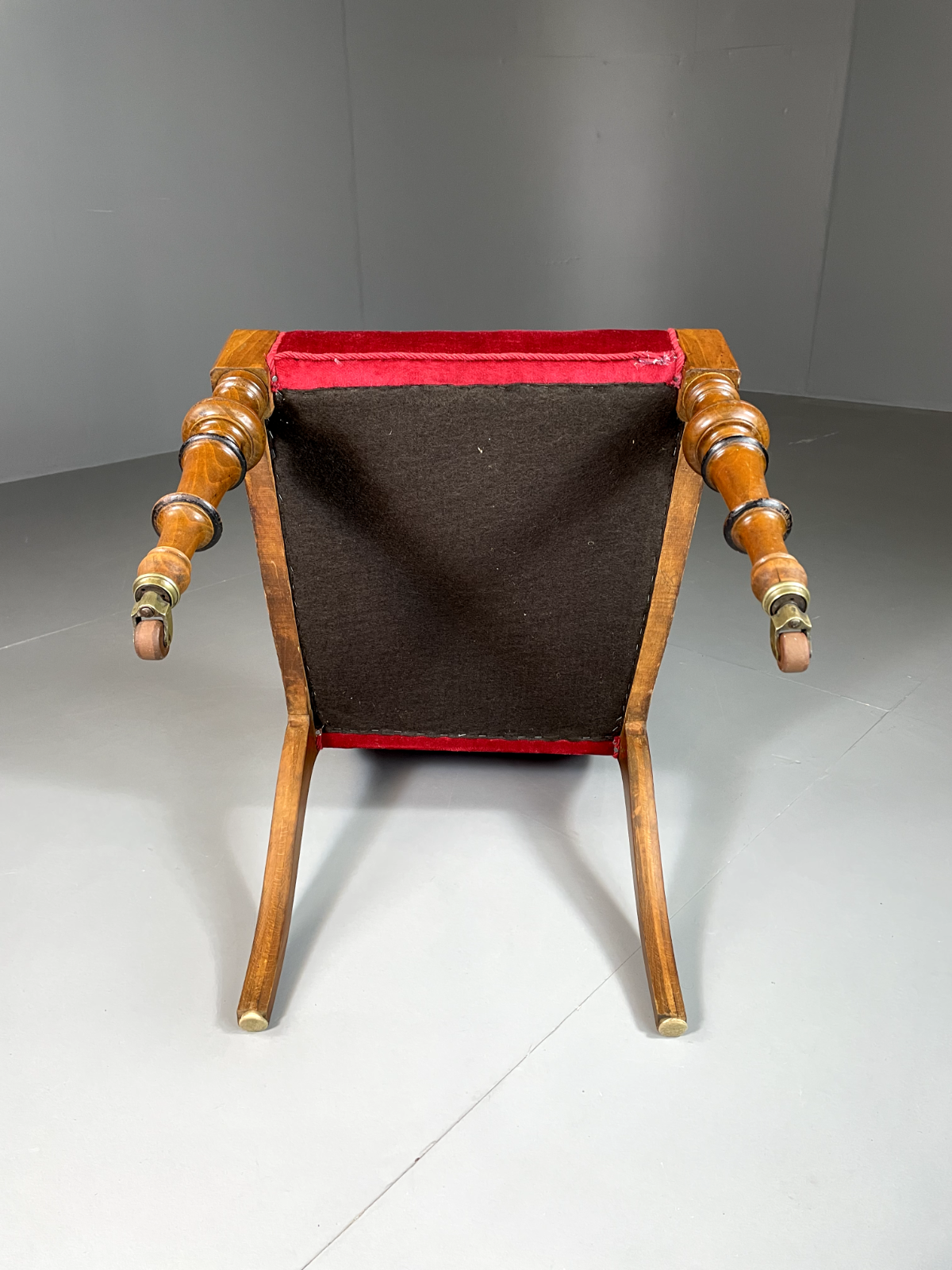 Vintage Danish Slipper Chair, Beech Frame, Antique, Brass Castors EB5727 VDIN - UKDK FURNITURE