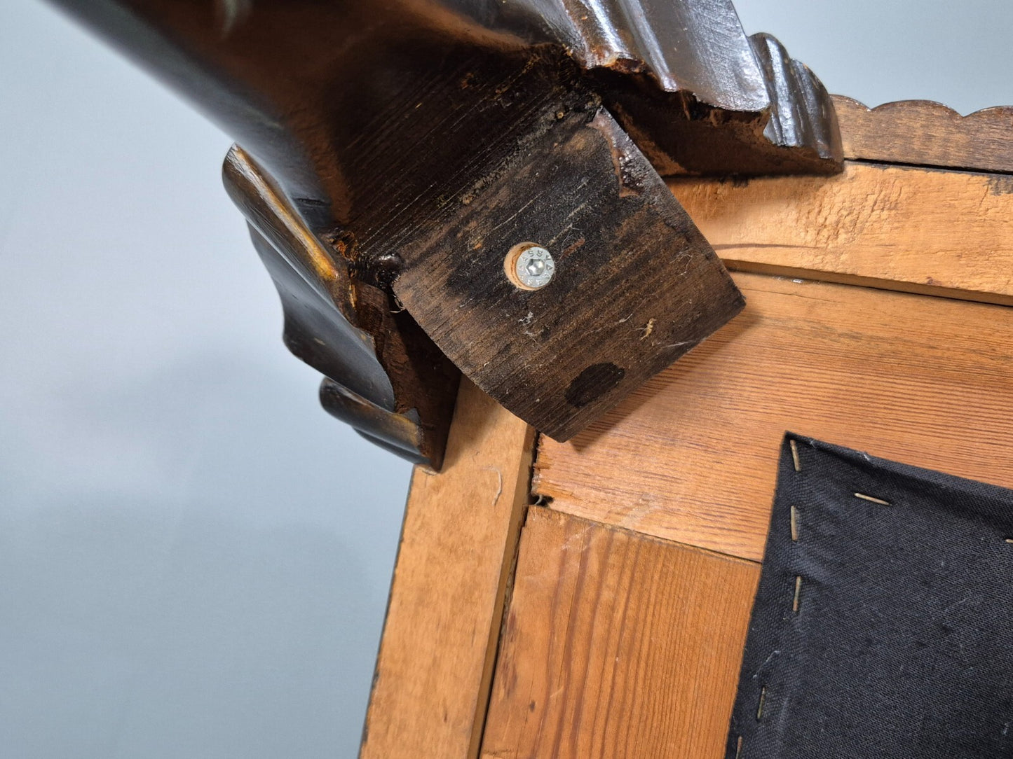 Antique Danish Baroque Style 3 Seat Sofa Green Moquette Carved Wood EB9636 V3SS - UKDK FURNITURE