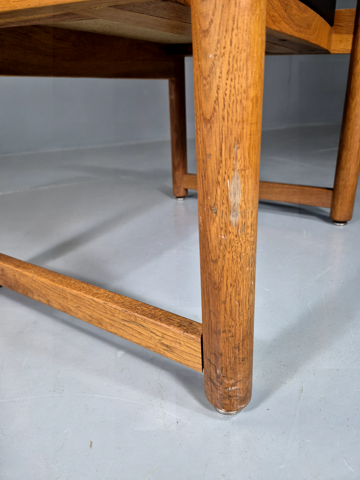 Vintage Swedish Armchair Black Leather Oak Frame Retro MCM EB7001 MNOR - UKDK FURNITURE