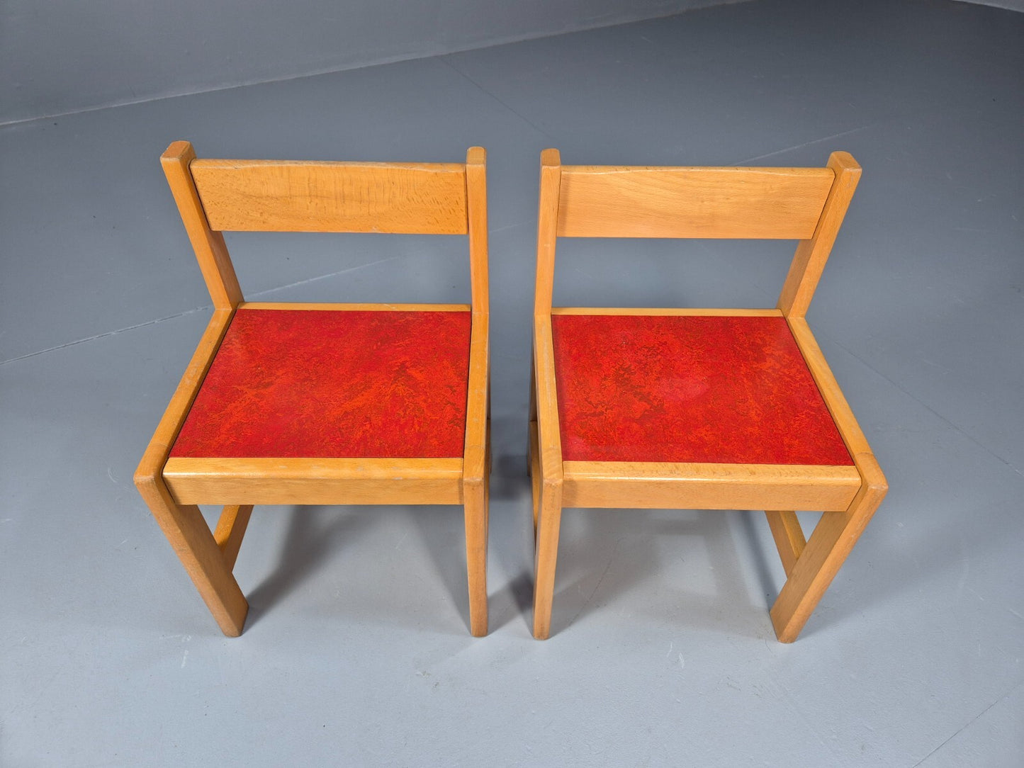 2 Vintage Danish Nursery School Chairs Beech 1970s Retro EB9673 MSTA - UKDK FURNITURE