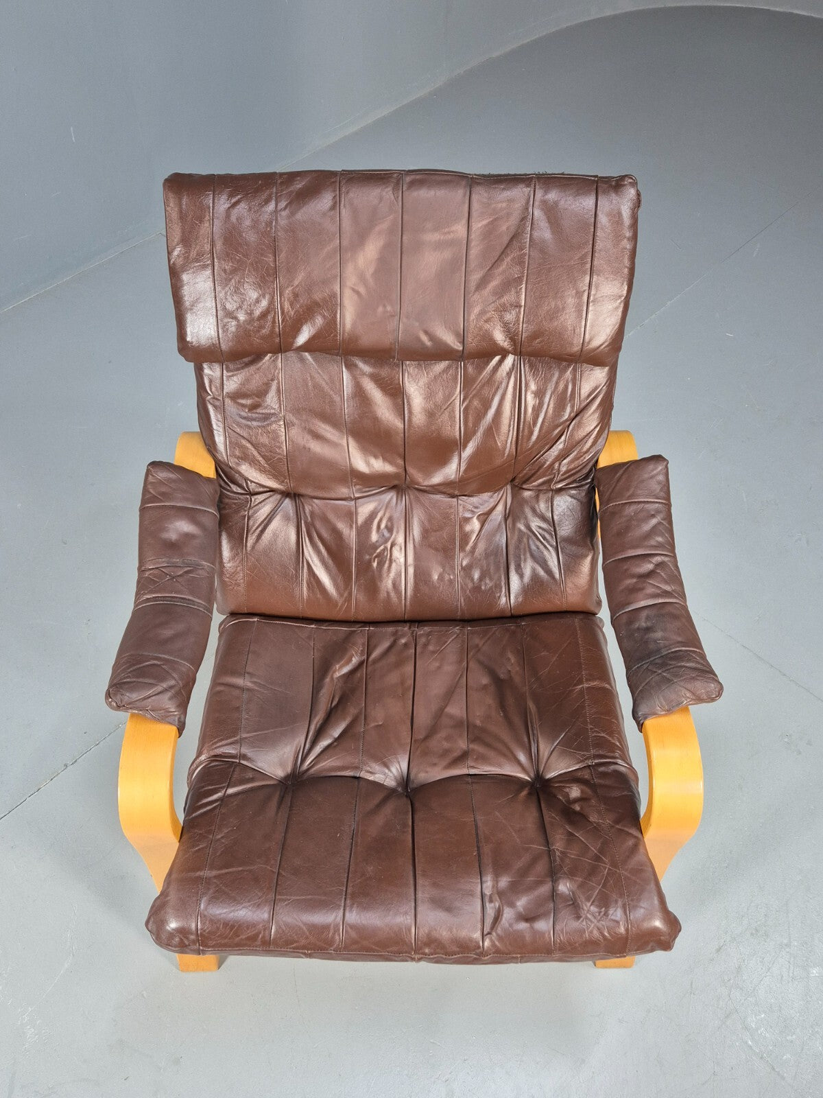 Brown Leather Bentwood Armchair Danish Modern Design Mid Century EB9248 MBEN - UKDK FURNITURE