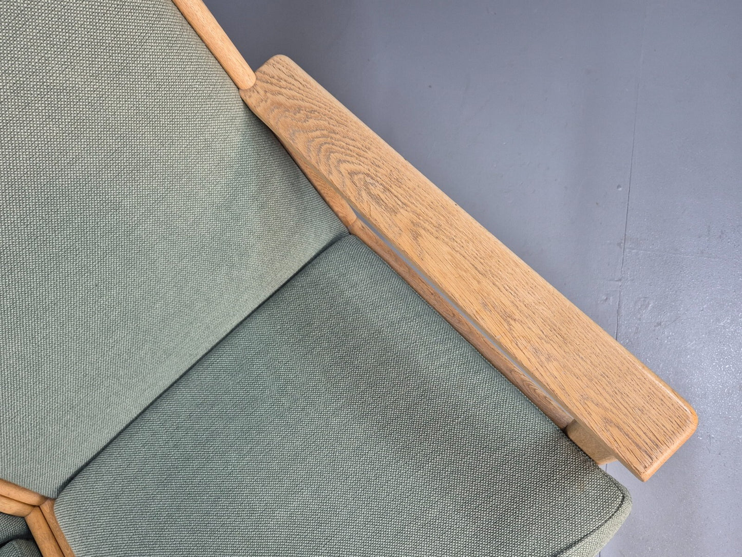 Green Wool and Oak Vintage Danish Sofa 1970s Modern Design Retro EB9263 M3SS - UKDK FURNITURE