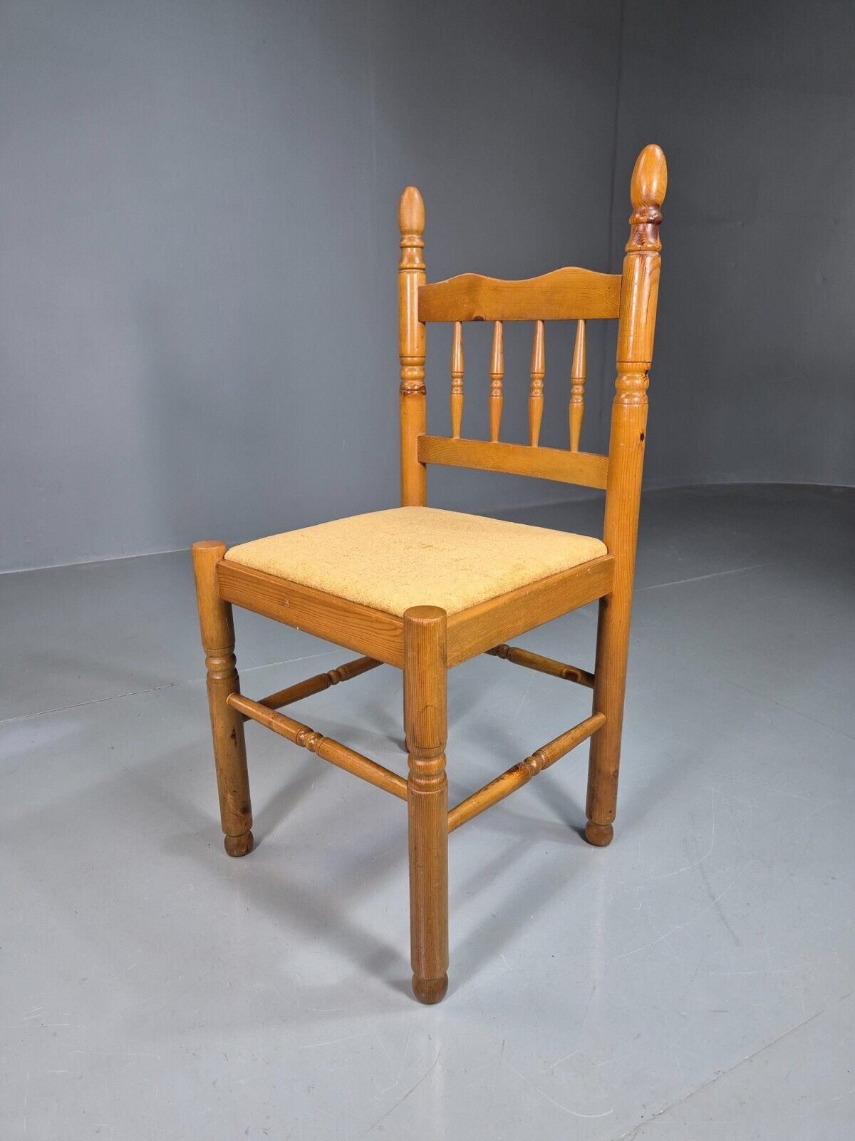 6 Vintage Dining Chairs Pine Frame 1980s Retro EB7645 MDIN - UKDK FURNITURE