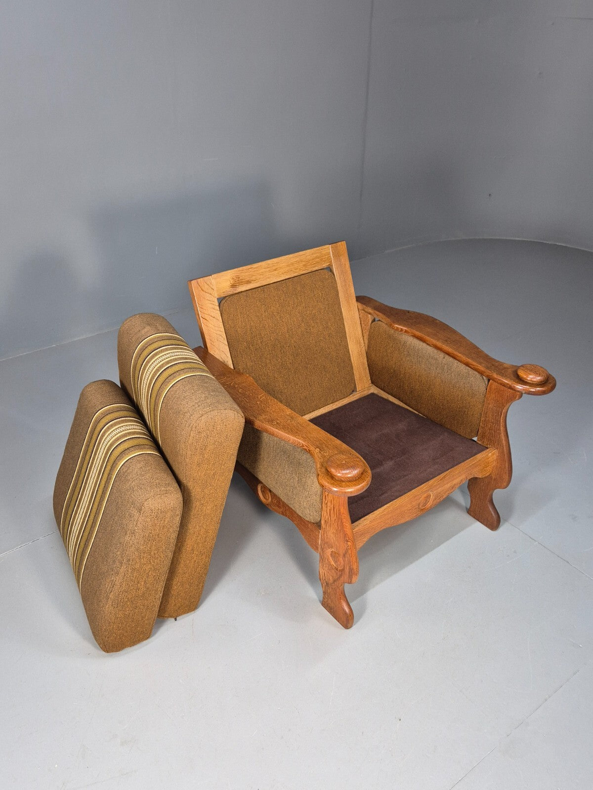 Vintage Kjaernulf Style Lounge Chair Oak and Green 1970s Retro EB9547 MNOR - UKDK FURNITURE
