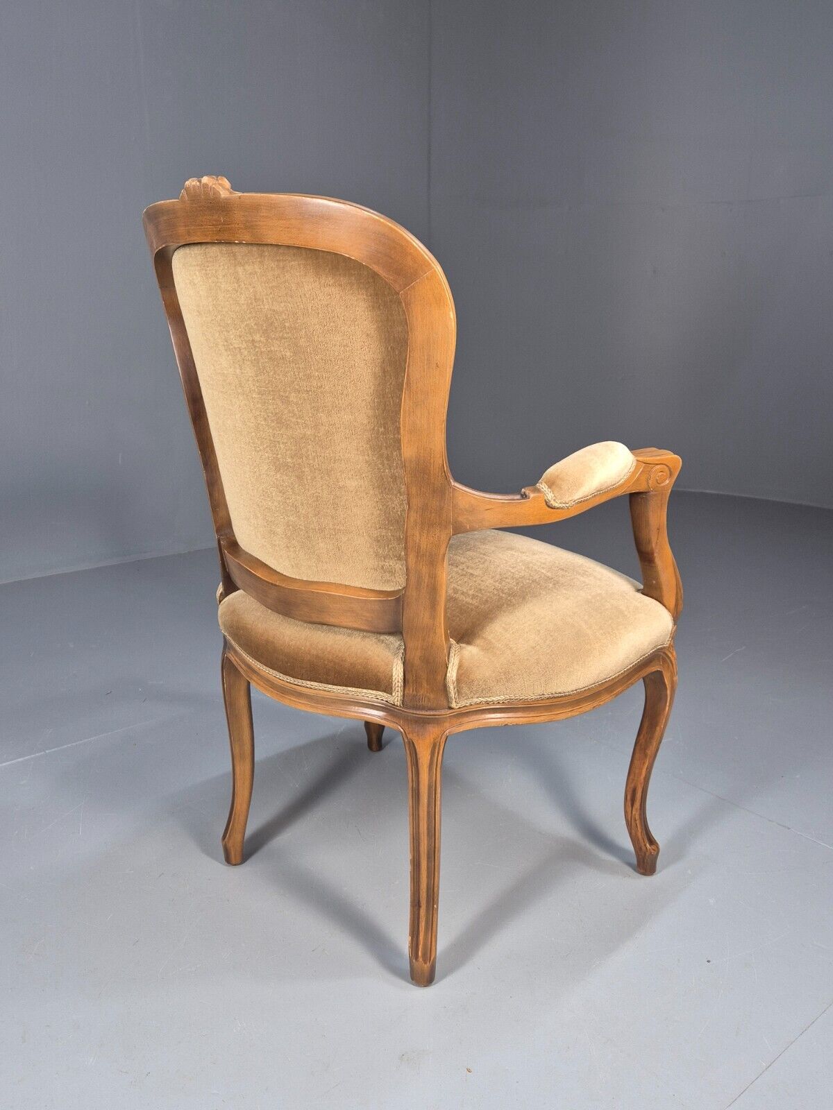Vintage Danish Lounge Chair Gold Velour Antique French Style EB8993 VCLO - UKDK FURNITURE