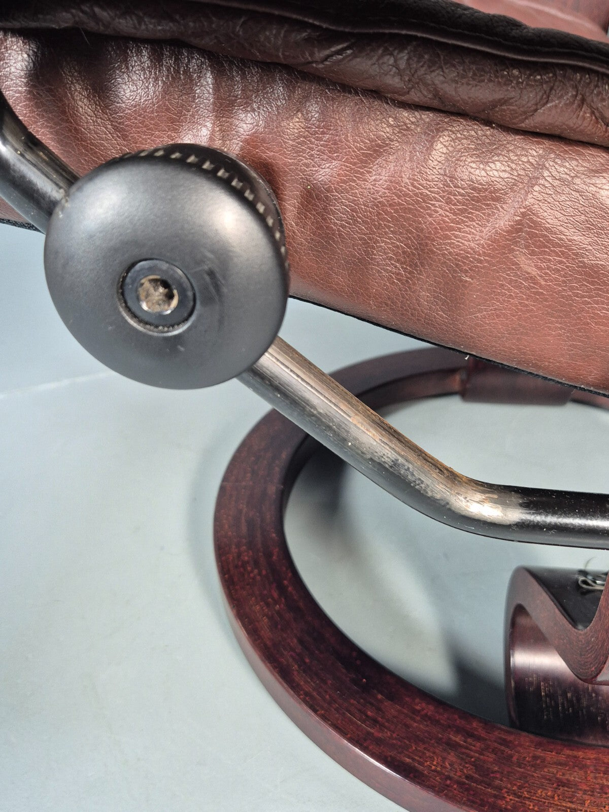 Brown Leather Ekorness Stressless Swivel Reclining Chair Vintage EB9279 MSWI - UKDK FURNITURE