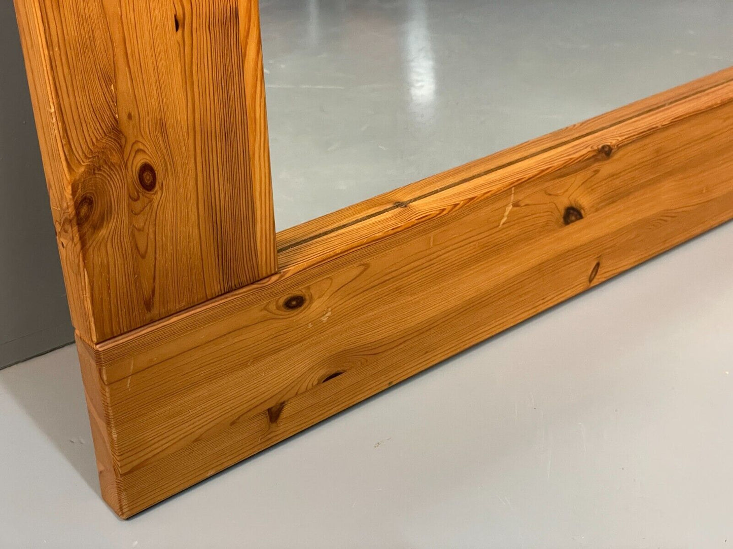 Vintage Danish Large Solid Pine Rectangular Mirror EB8411 MWOO - UKDK FURNITURE