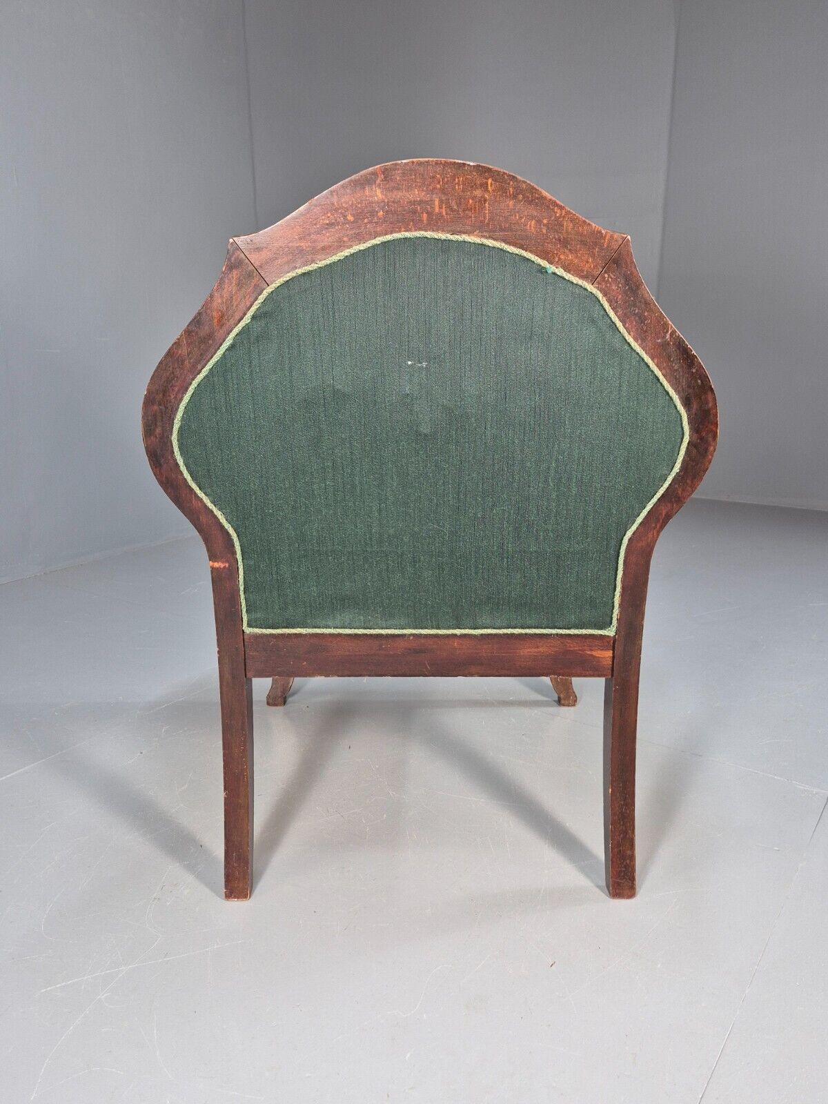 A Vintage Danish Antique Chair Green and Mahogany Shield Back 1920s EB8924 VCLO - UKDK FURNITURE
